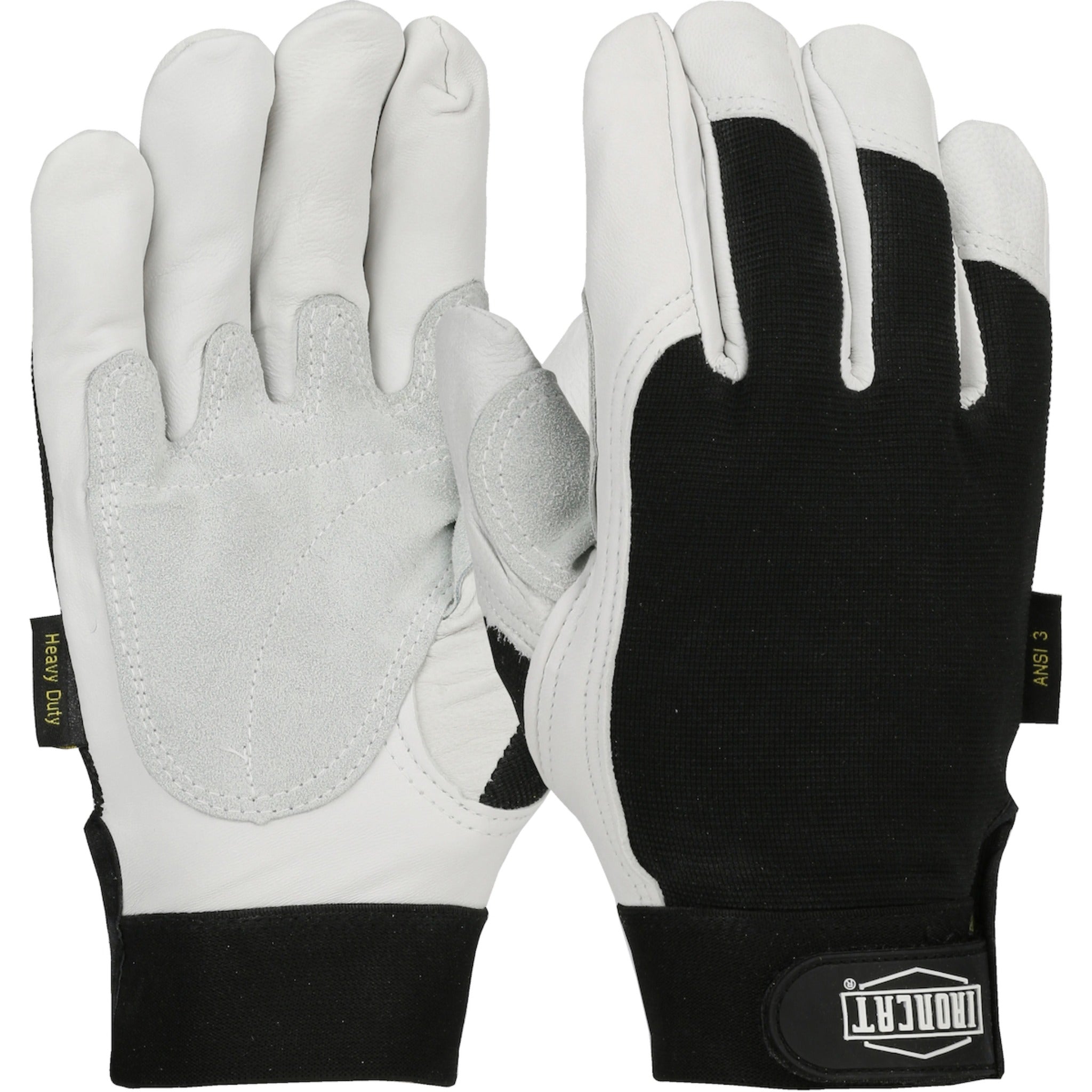 PIP Ironcat 86552 Heavy Duty Top Grain Goatskin Leather Reinforced Palm Glove with Fabric Back and Kevlar Cut Lining-Main_Image