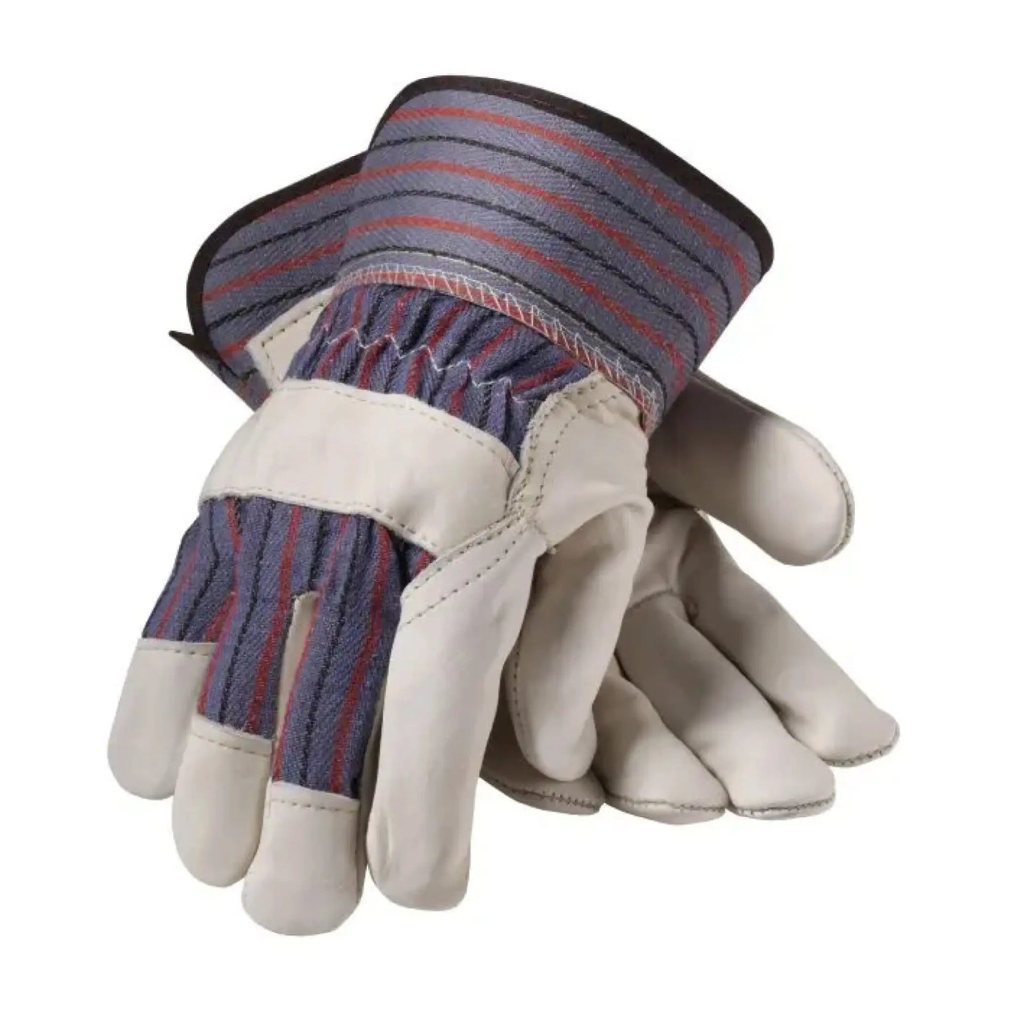 PIP 87-1563 Regular Grade Top Grain Leather Palm Glove - Safety Cuff-Flat