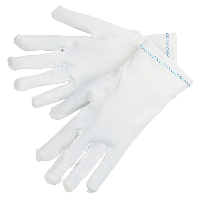 MCR Safety 8760 Heavy Weight Reversible and Hemmed Inset Thumb Inspectors Gloves, White, Box of 12 Pairs