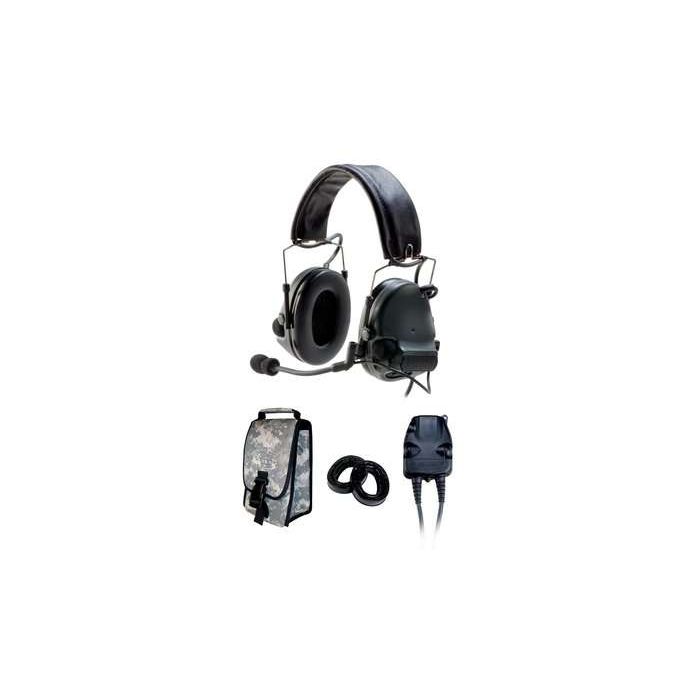 Peltor ComTac III ARC Headset Kit, Dual Comm, Single Lead Split Audio, Accessory Rail Connector- FOLIAGE GREEN