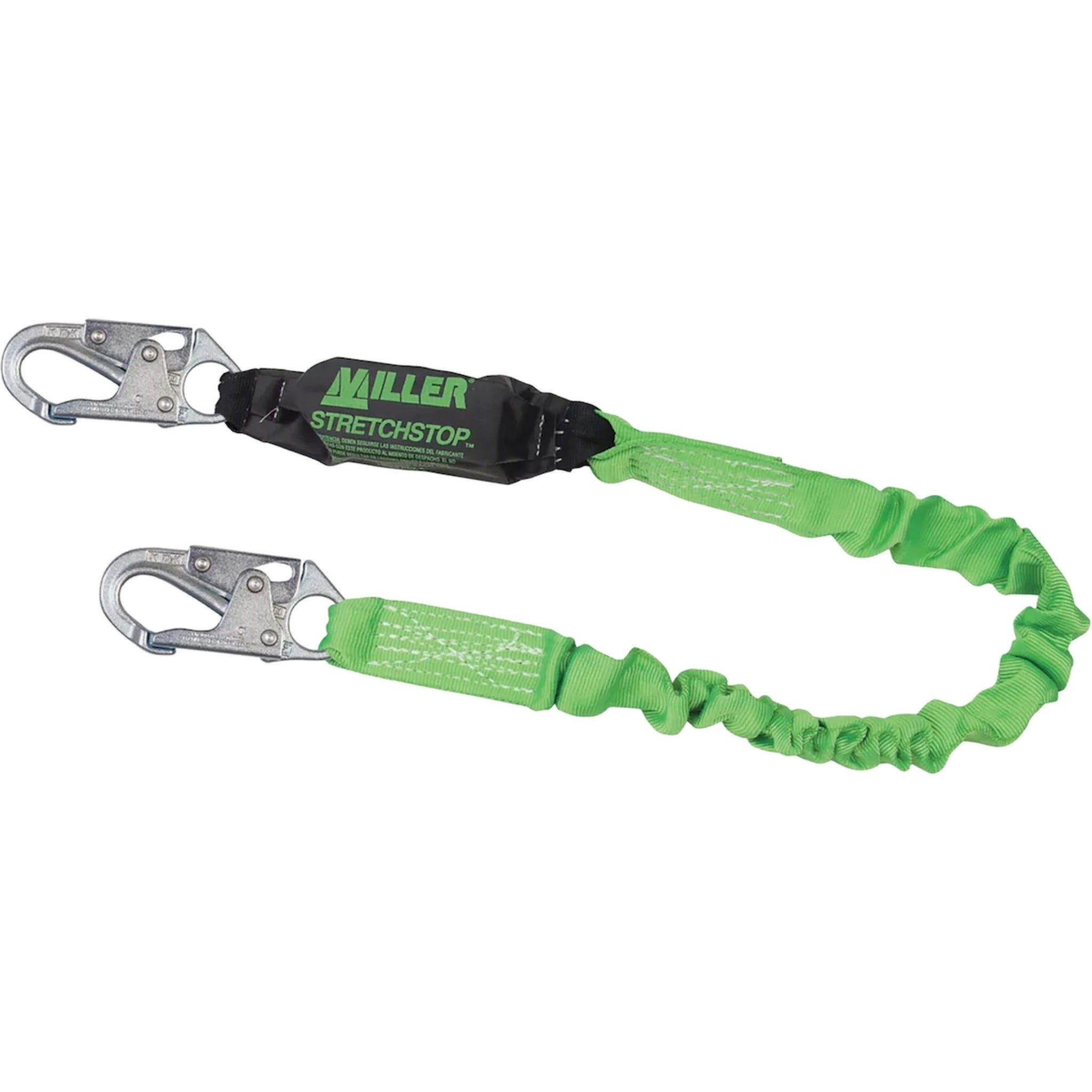 Honeywell Miller 913SS-Z7/6FTGN 6' Stretchable Web Lanyard W/2 Locking Snap Hook-Main_Image