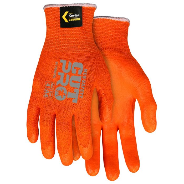 MCR Safety Cut Pro 9178NFO High Visibility Nitrile Foam Coated Cut Resistant Work Gloves, Hi-Vis Orange, Box of 12 Pairs