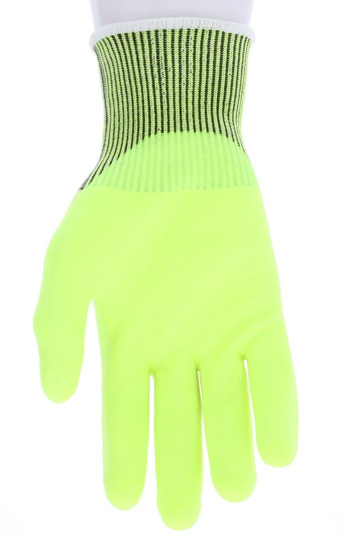 MCR Safety Cut Pro 9273HV 13 Gauge High Visibility Hypermax Shell Work Gloves, Hi-Vis Lime, Box of 12 Pairs