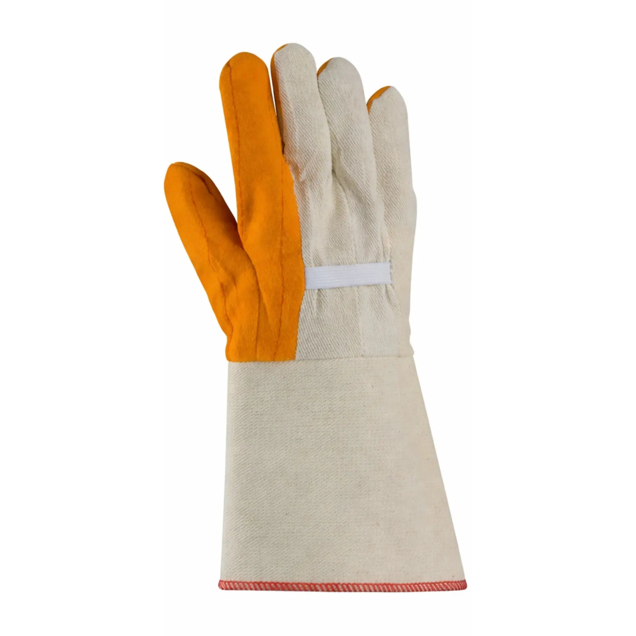PIP 93-578G Premium Grade Chore Glove with Double Layer Palm, Canvas Back and Nap-Out Finish, Rubberized Gauntlet Cuff-Back_Image