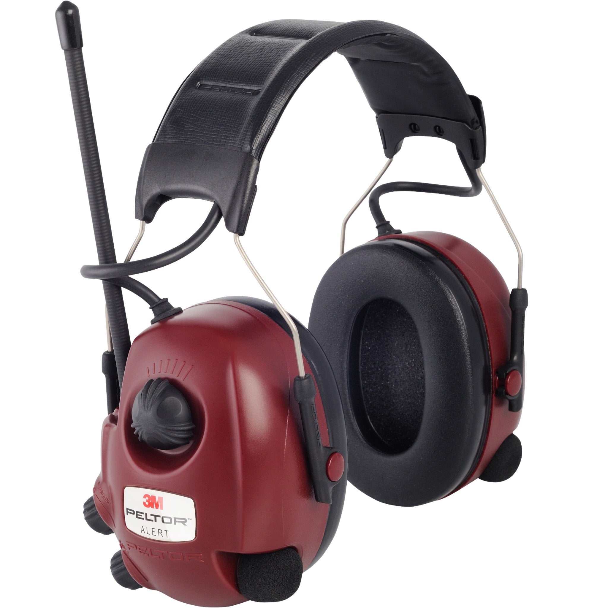 3M Peltor WorkTunes Alert M2RX7A2-01 FM Headset with Active Mic SNR 30, Black/Red, 1 Each 