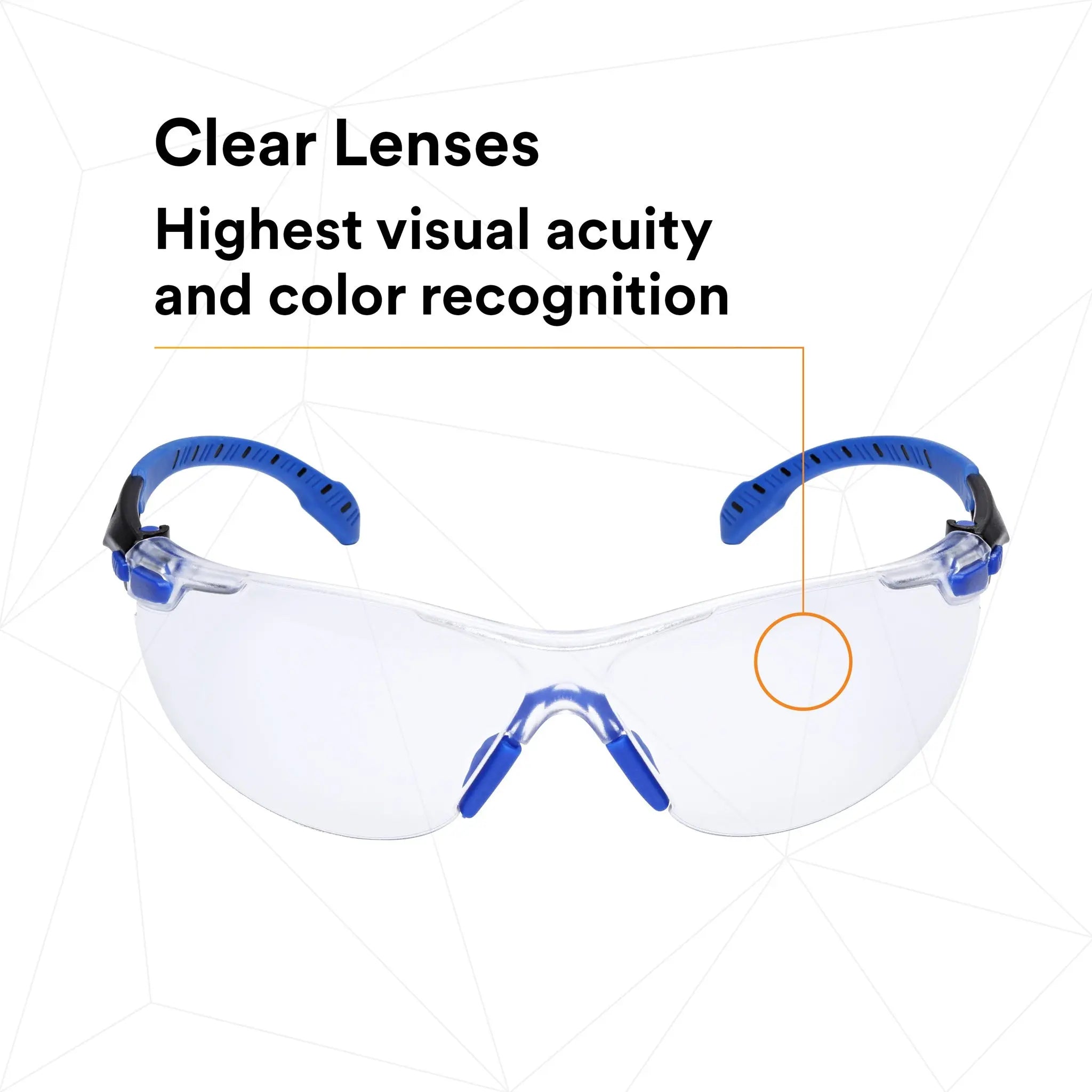 3M Solus 1000-Series Safety Glasses S1101SGAF Black-Blue Clear Scotchgard Anti-Fog Lens, 1 Each, Clear Lens