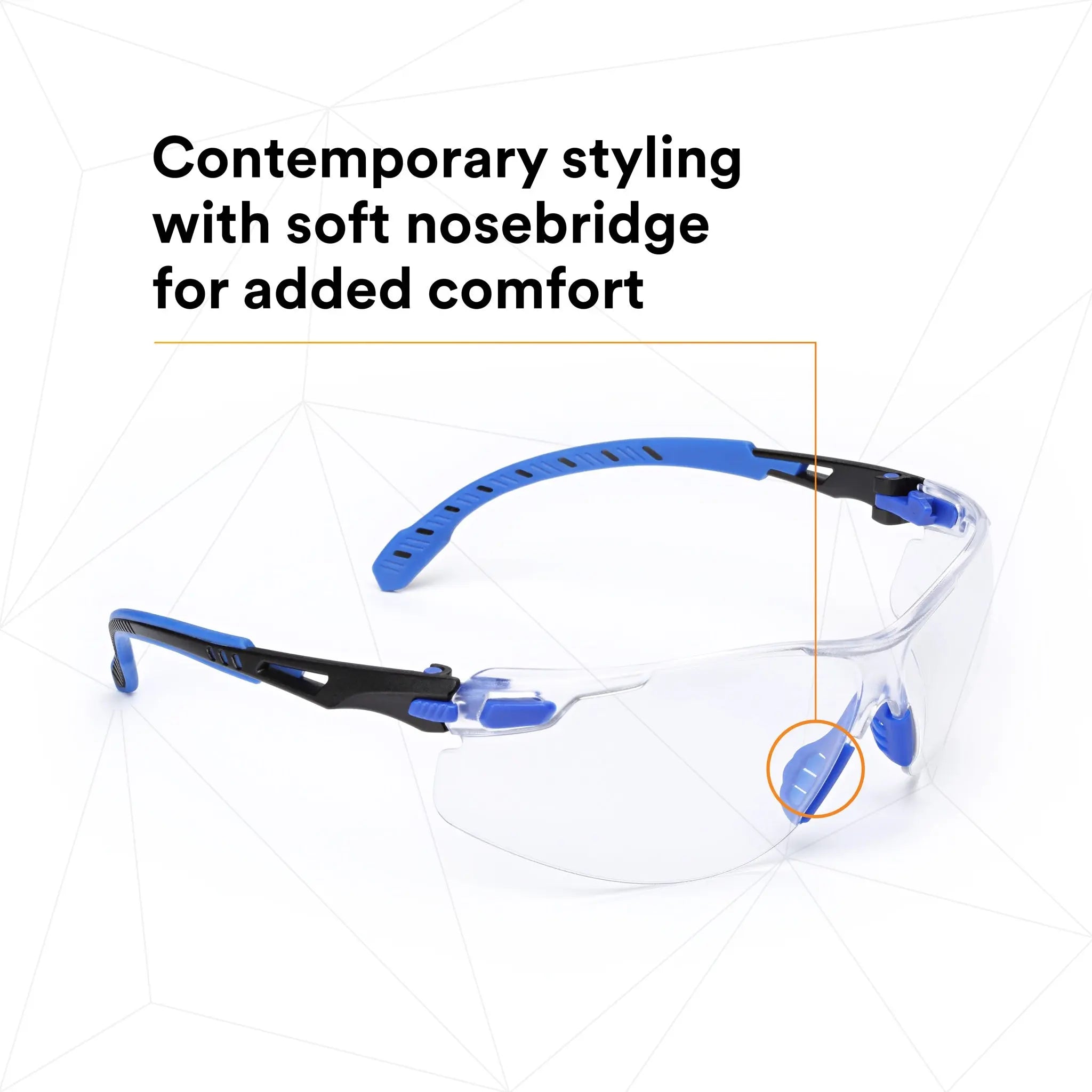 3M Solus 1000-Series Safety Glasses S1101SGAF Black-Blue Clear Scotchgard Anti-Fog Lens, 1 Each, Contemporary Styling
