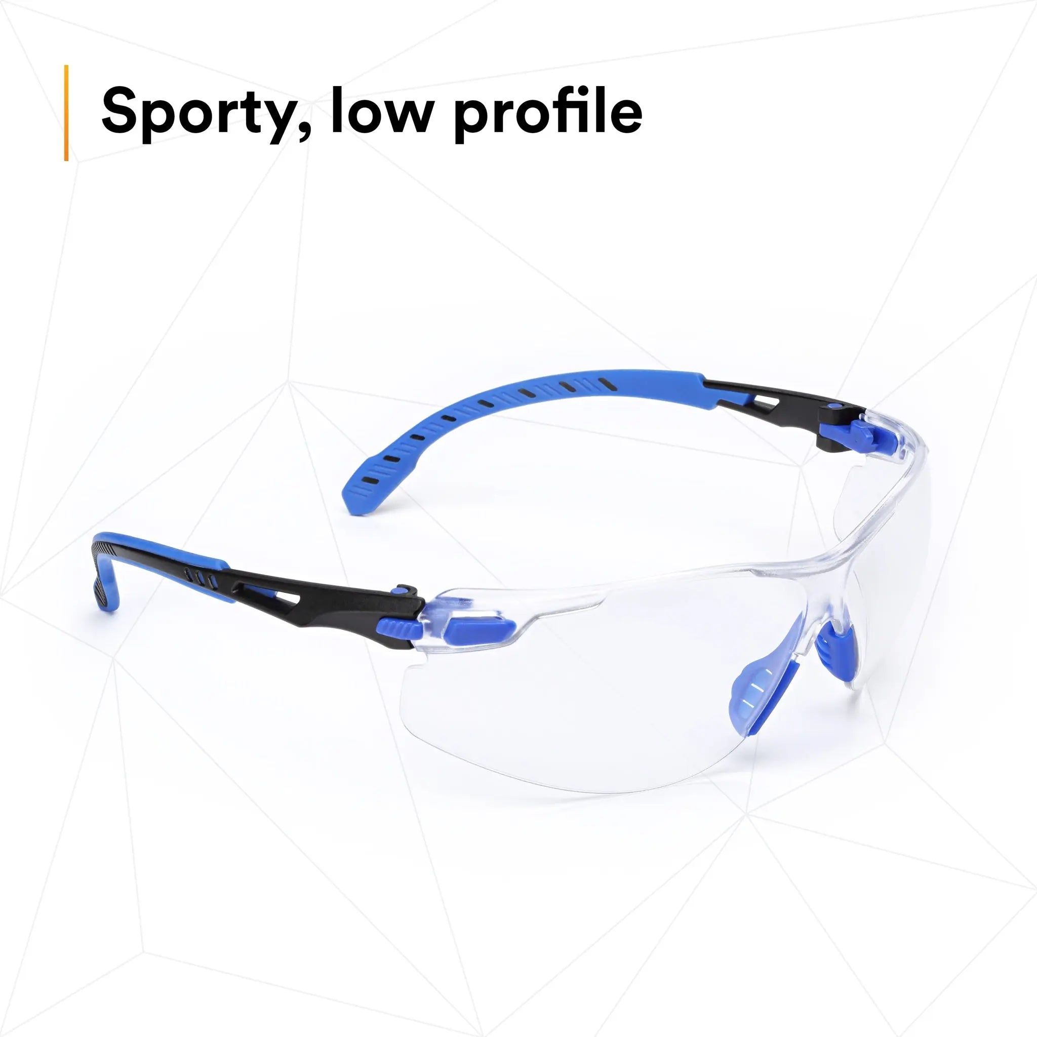 3M Solus 1000-Series Safety Glasses S1101SGAF Black-Blue Clear Scotchgard Anti-Fog Lens, Sporty Profile