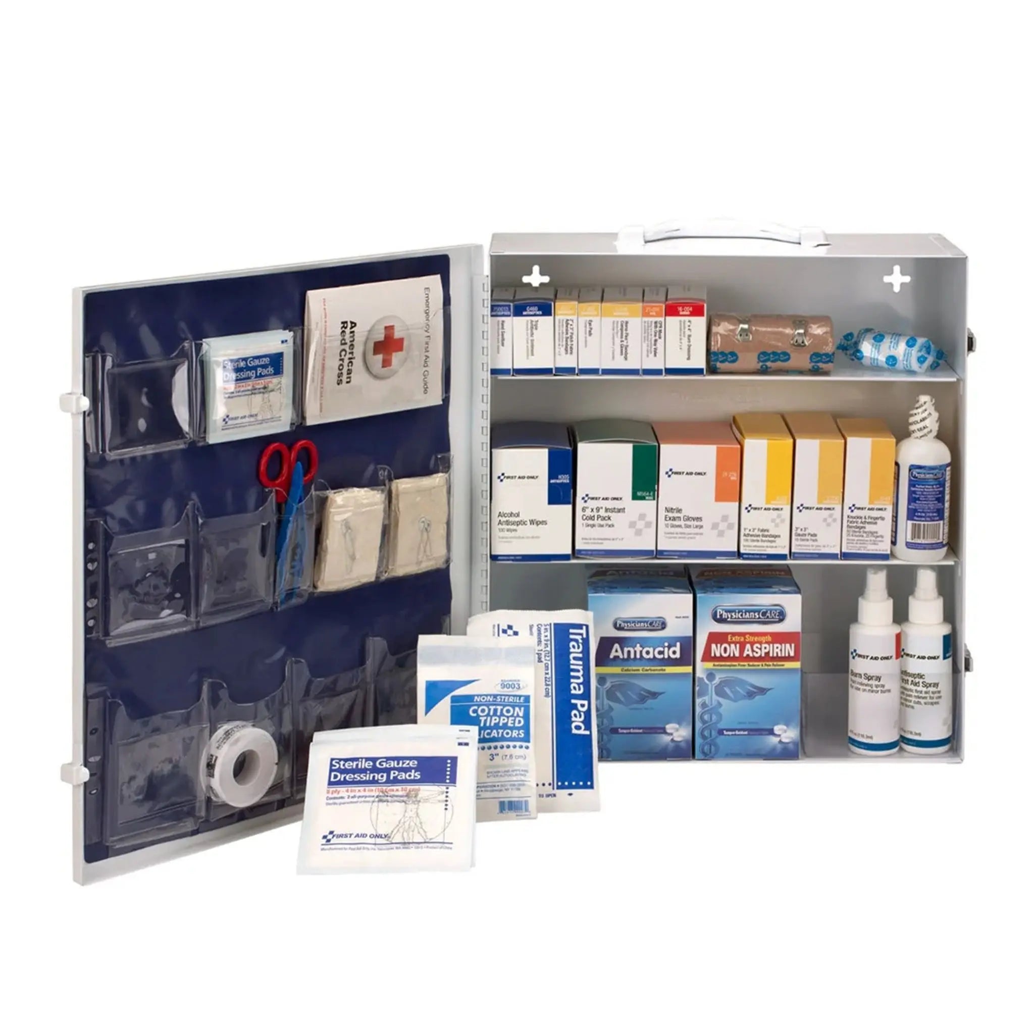 Acme United Corporation 91339 ANSI A, Metal 3 Shelf Cabinet for 100 Person, First Aid Kit, 1 Each 