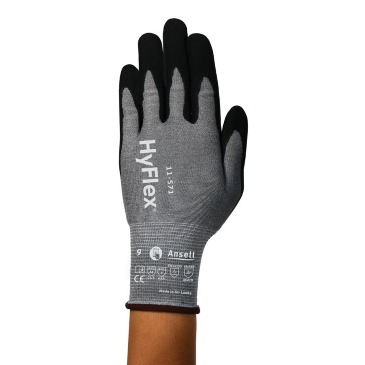 Ansell HyFlex 11-571 Ultra-Light Cut-Resistant Industrial Glove, Front Image