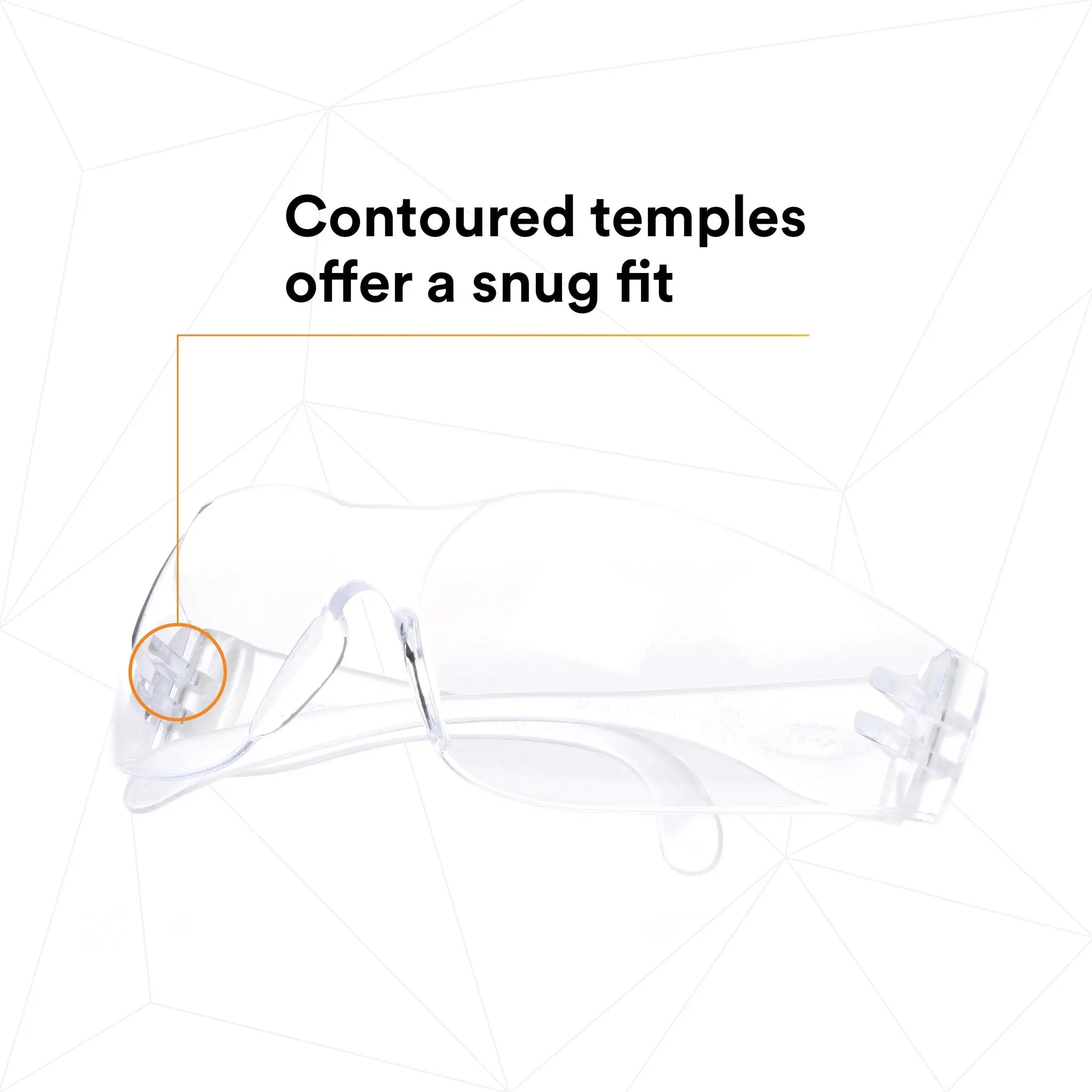 3M Virtua 11228-00000-100 Protective Eyewear, Clear Temple, Clear Uncoated Lens, Case of 100, Contoured Temples