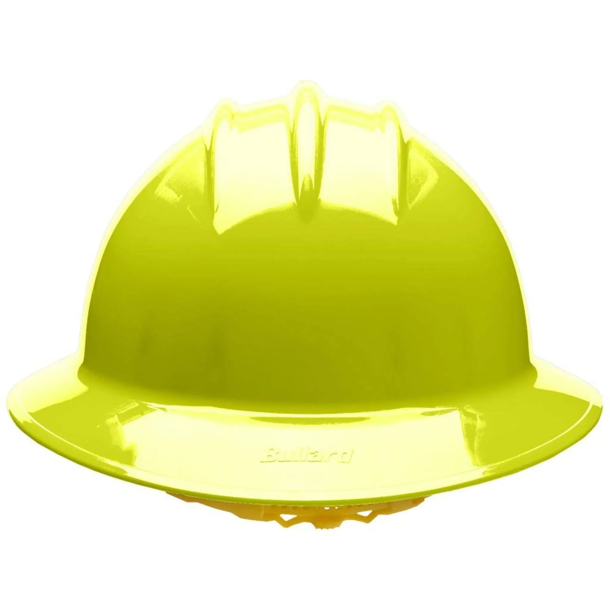 Bullard C33 33HYP 6pt Pinlock Classic Full Brim Style Hi-Viz Yellow Hard Hat 20/Case, Front View