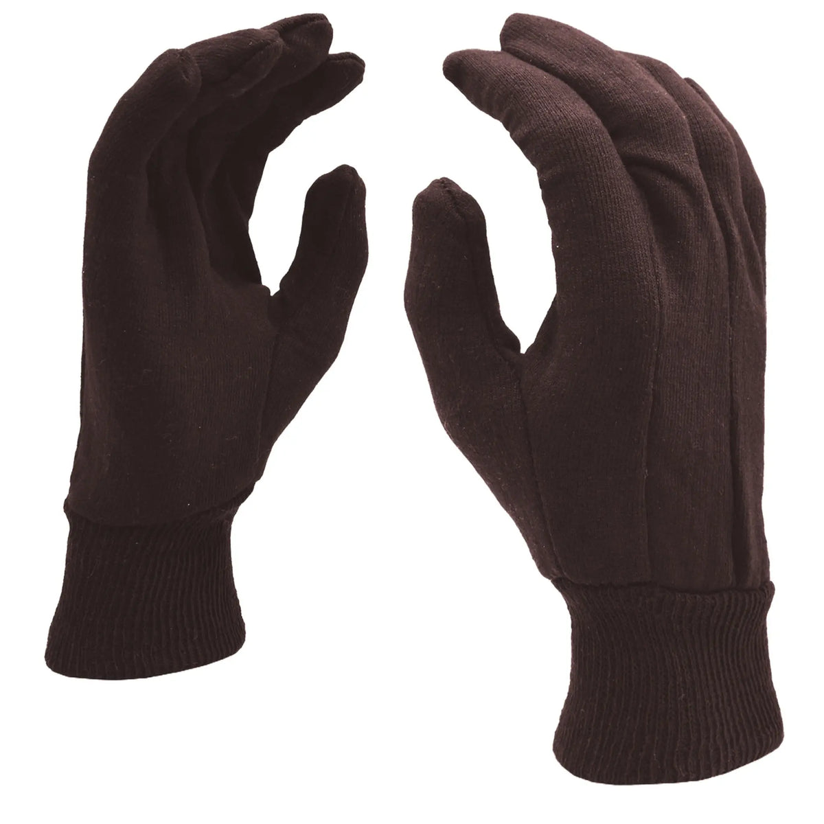 Cordova 1400P Men’s Standard-Weight Jersey Gloves, Dark Brown, Large, Box of 12, Main Image