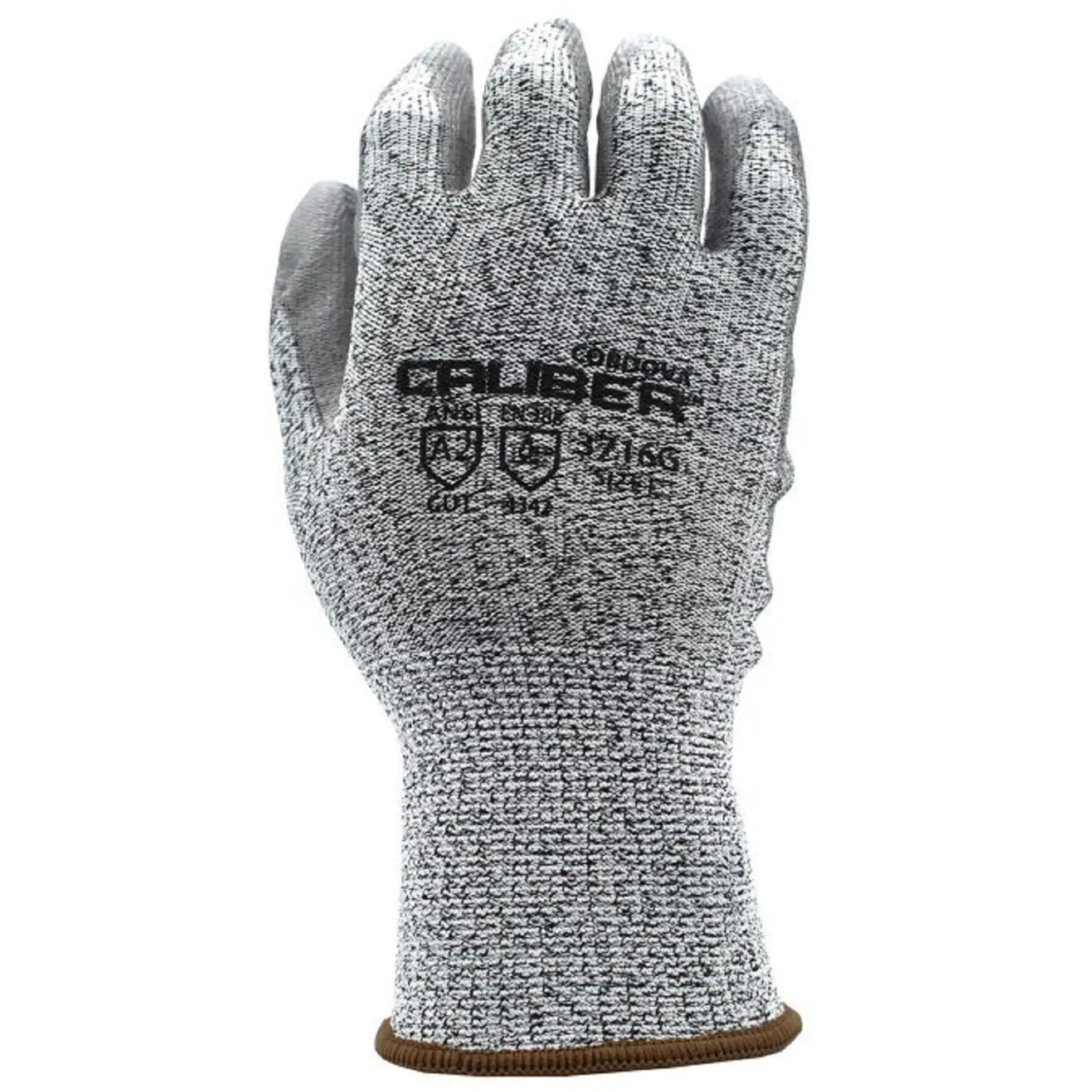 Cordova Caliber 3716G 13 Gauge HPPE Shell, PU Palm Coated Machine Knit Gloves, Gray, Back