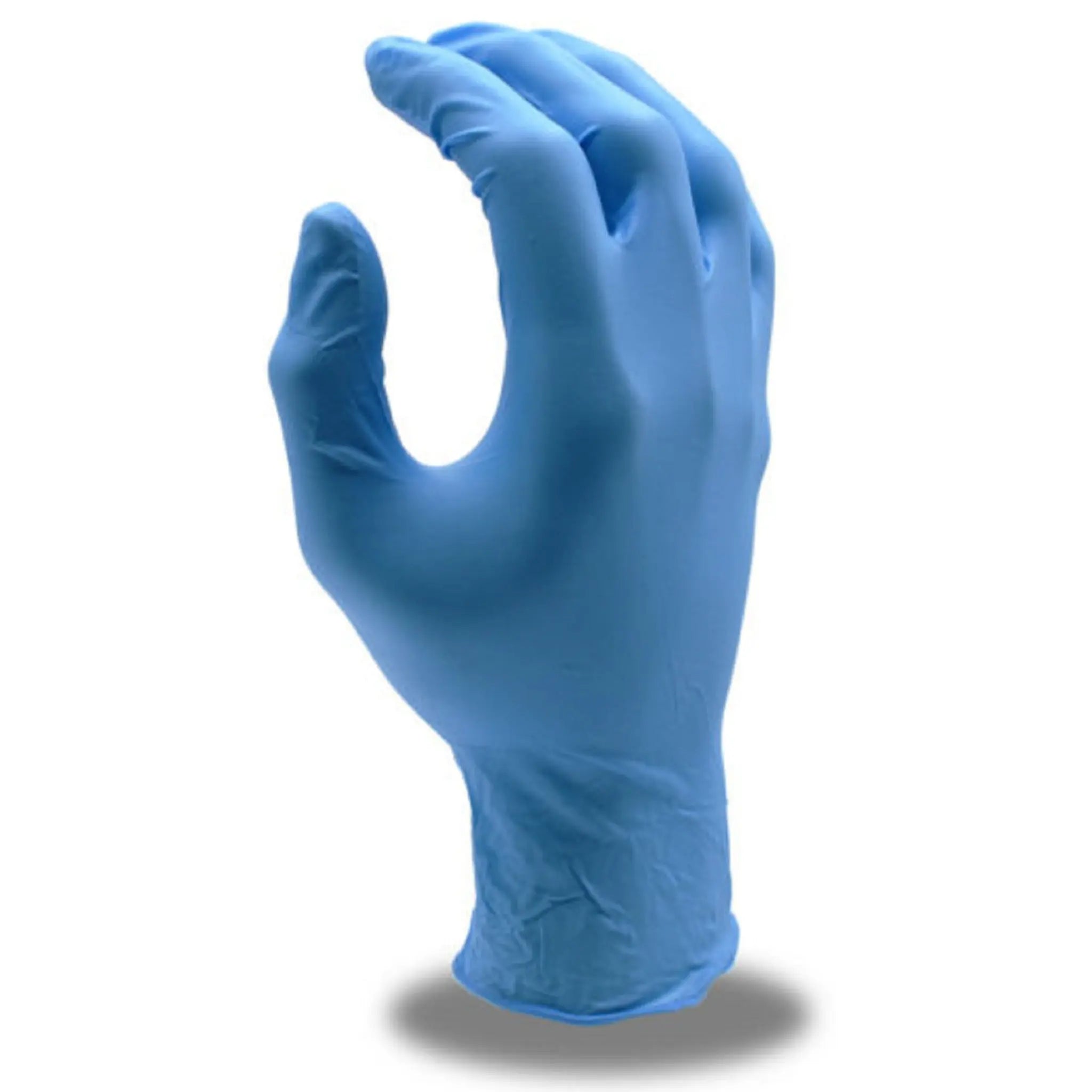 Cordova Safety Nitri-Cor Platinum 4097 Industrial 8 mil Powder Free Nitrile Gloves, Blue, Back