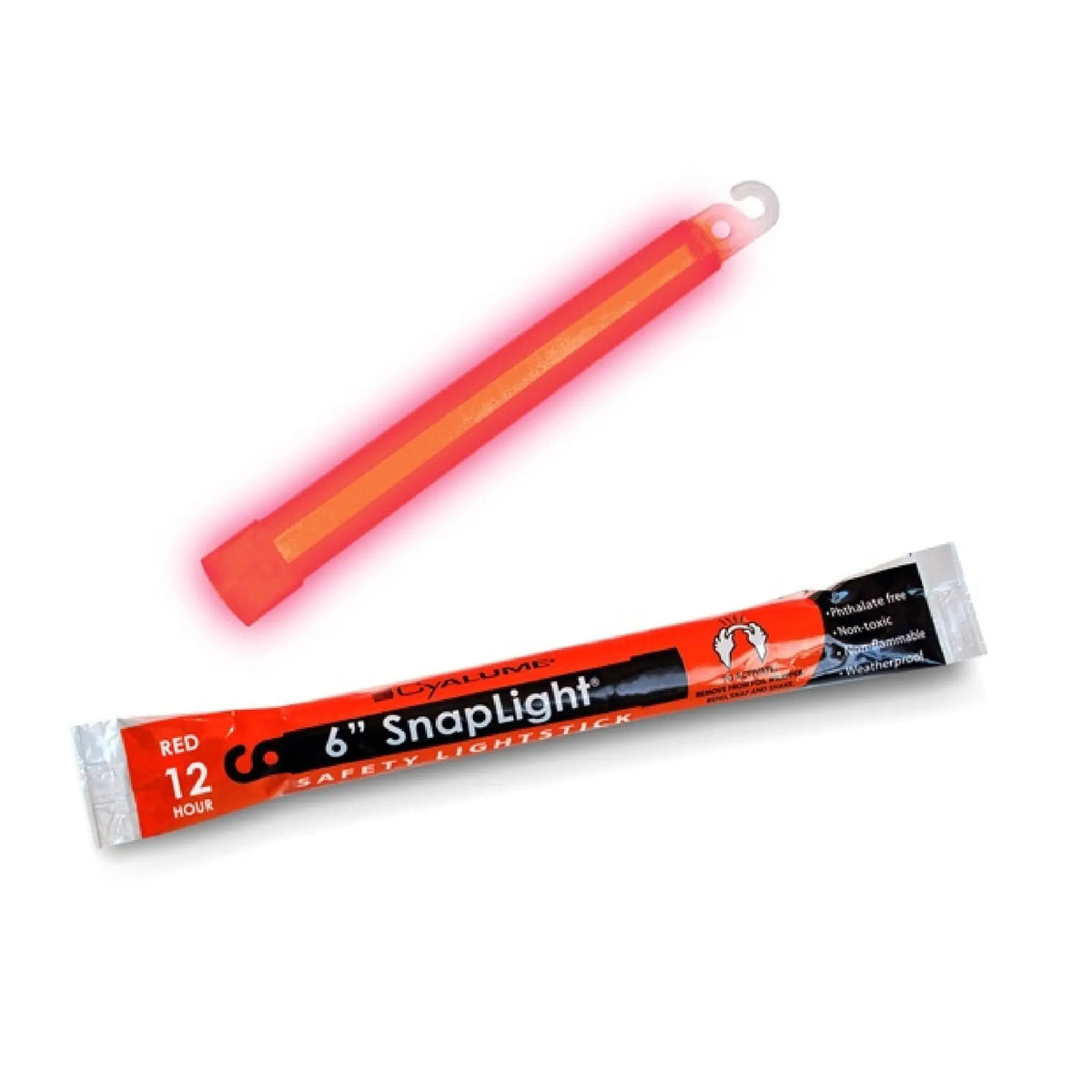 Cyalume 9-080 SnapLight Lightsticks, 6", Case of 500, Red