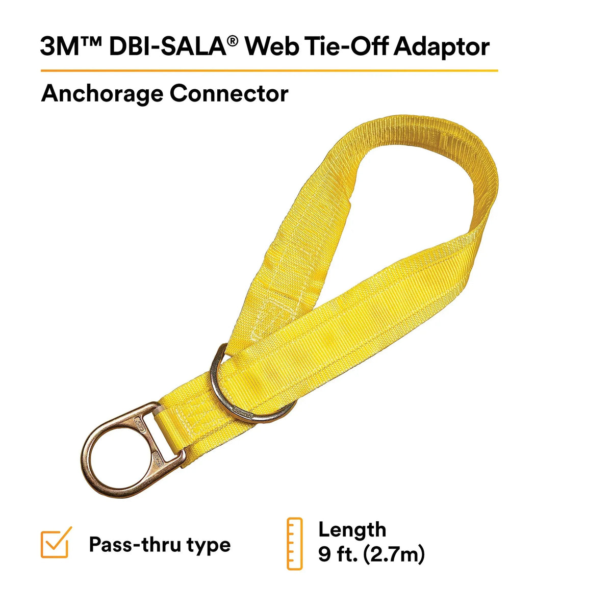 3M DBI-SALA Pass-Thru Web Tie-Off Adapter Anchor 1002009, Polyester, 9 ft, 1 Each, 2nd image