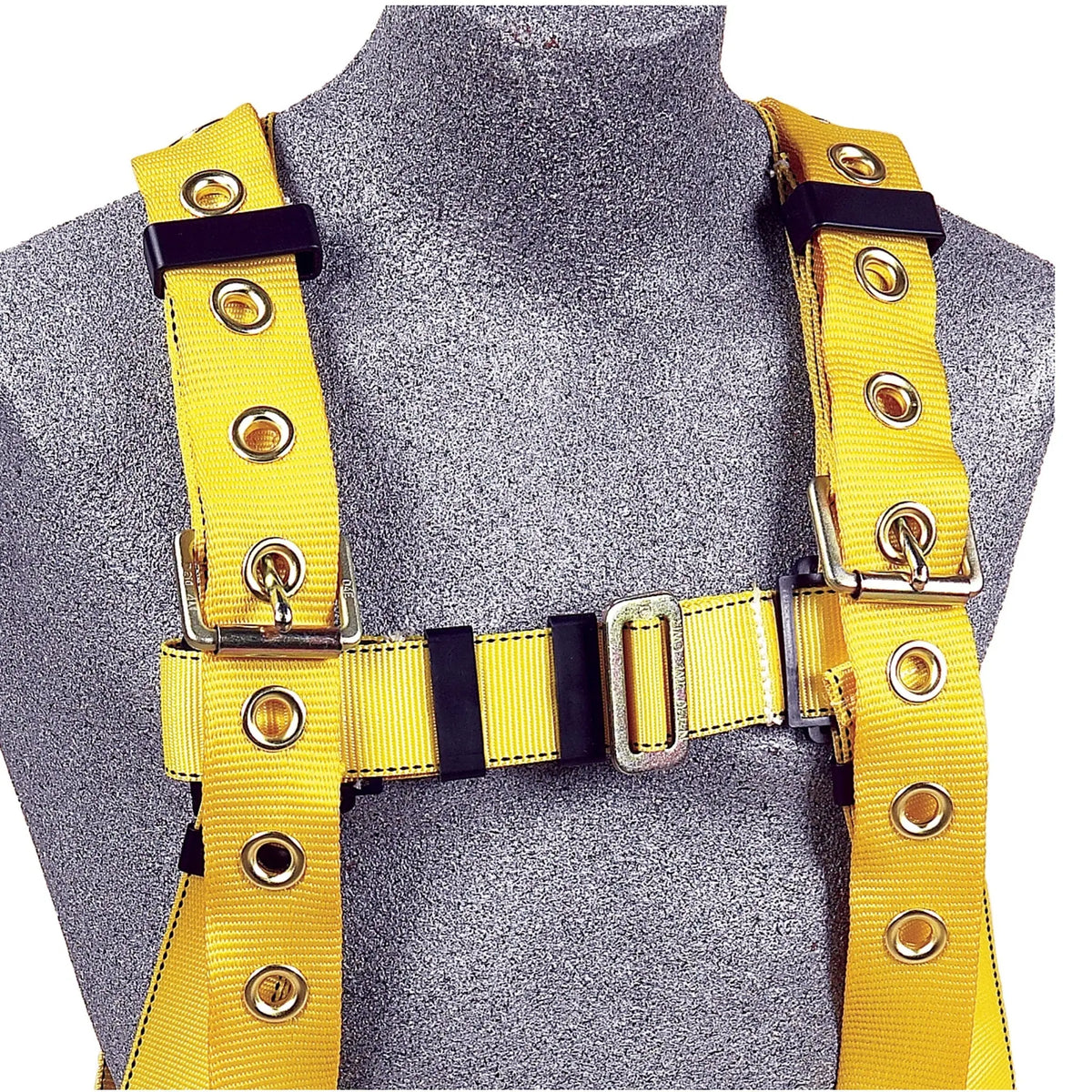 3M DBI-SALA Derrick Tongue Buckle Positioning Belt with Tongue Buckle Harness Connector 1003223, Yellow, 2X, 1 Each, Straps Closeup