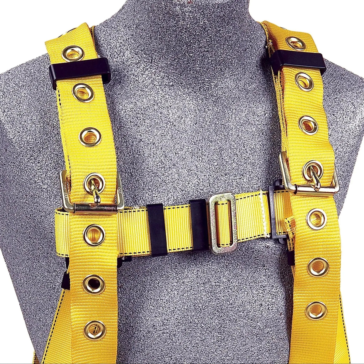 3M DBI-SALA Derrick Tongue Buckle Positioning Belt with Tongue Buckle Harness Connector 1003224, Yellow, 3X, 1 Each, Closeup