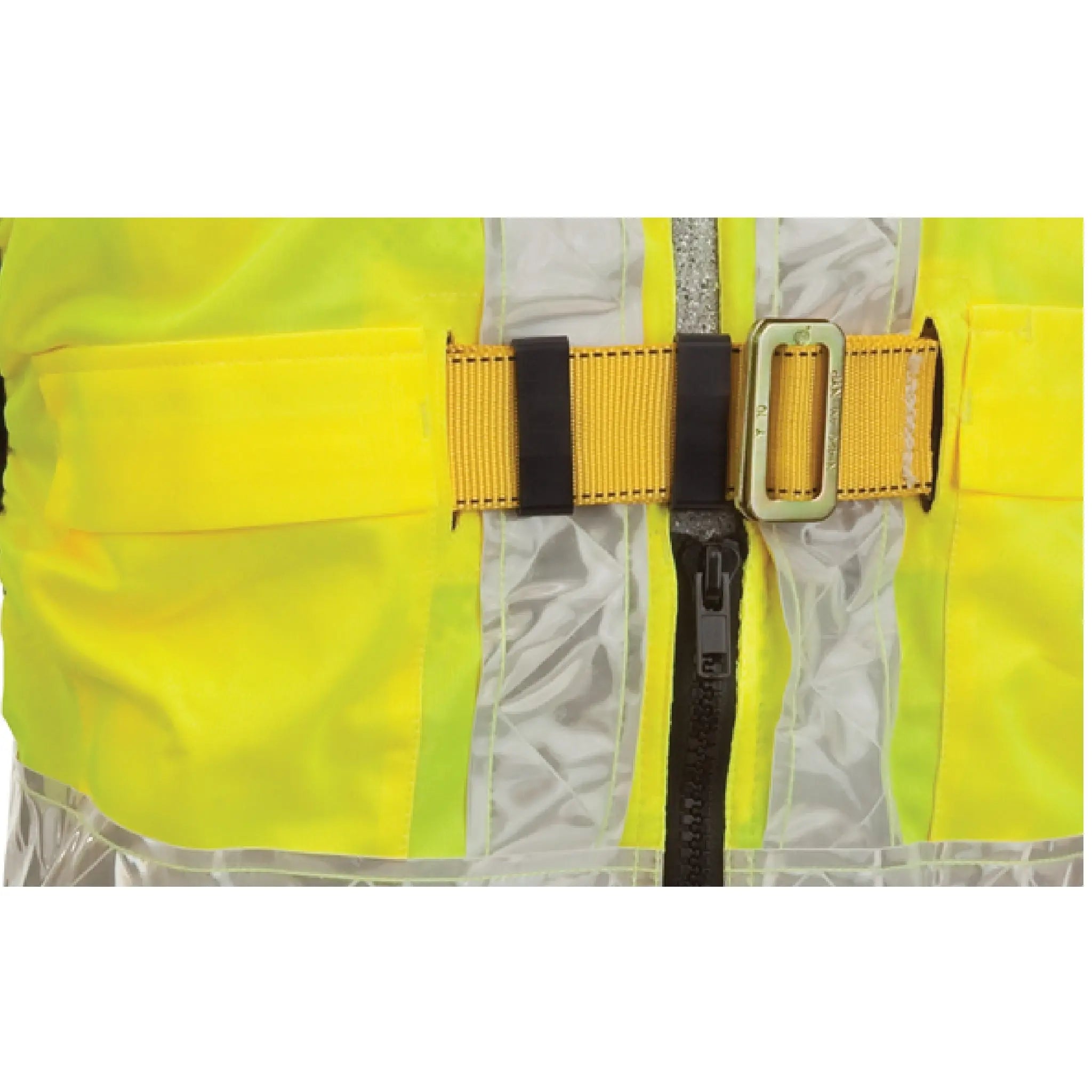 3M DBI-SALA Delta Vest Hi-Vis Reflective Workvest Harness 1107420, Universal, 1 EA, Front Clasp Closeup