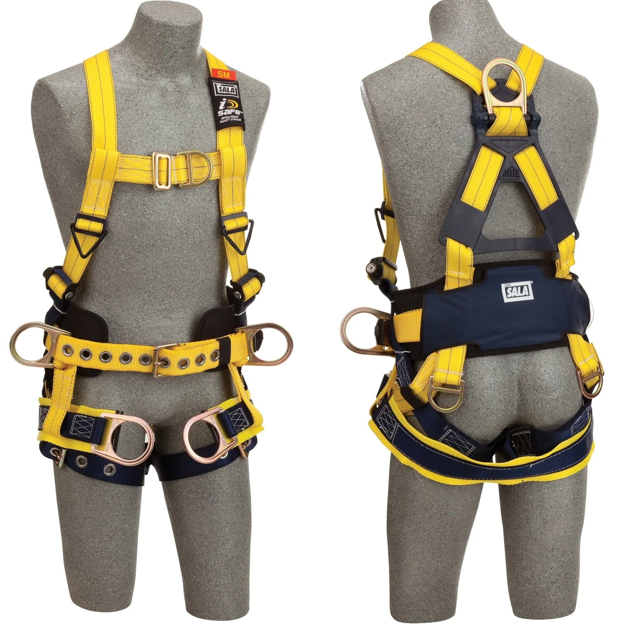 3M DBI-SALA Delta Vest-Style Tower Climbing Harness 1107777, Medium, 1 EA, Front and Back