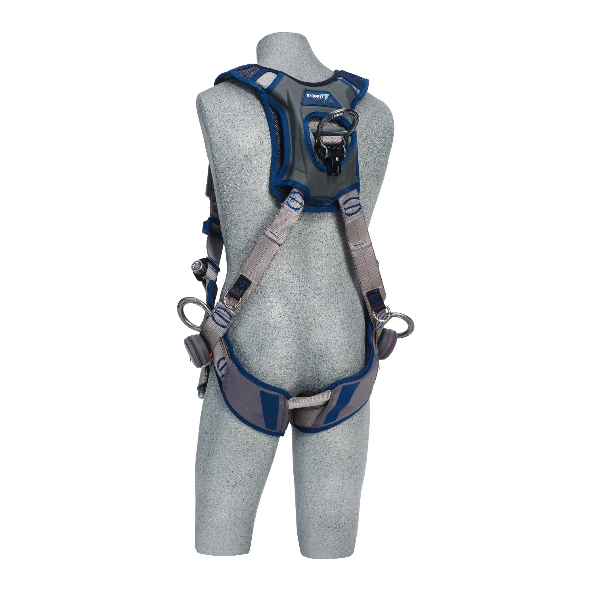 3M DBI-SALA ExoFit STRATA Vest-Style Positioning/Climbing Harness 1112533, Grey, Blue, X-Large, 1 EA, Back