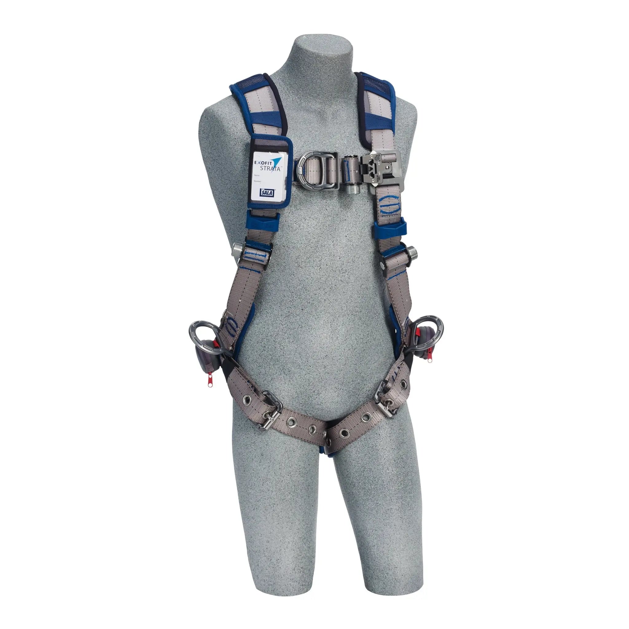 3M DBI-SALA ExoFit STRATA Vest-Style Positioning/Climbing Harness 1112533, Grey, Blue, X-Large, 1 EA, Front