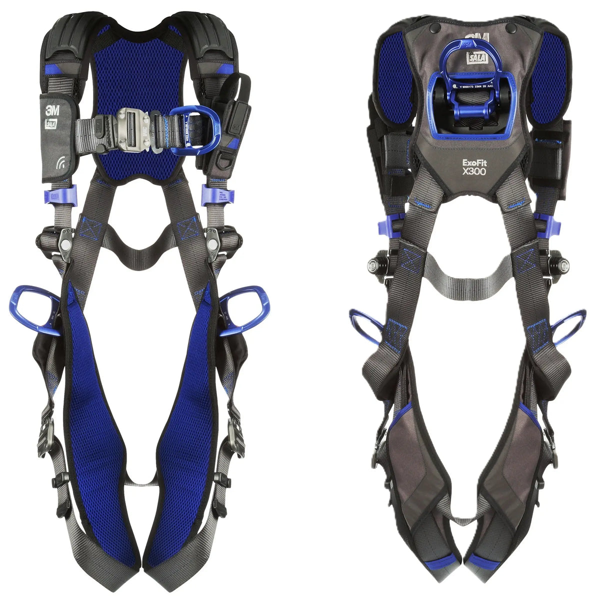 3M DBI-SALA ExoFit NEX Comfort Vest Climbing and Positioning Safety Harness 1113075, X-Small, Front and Back