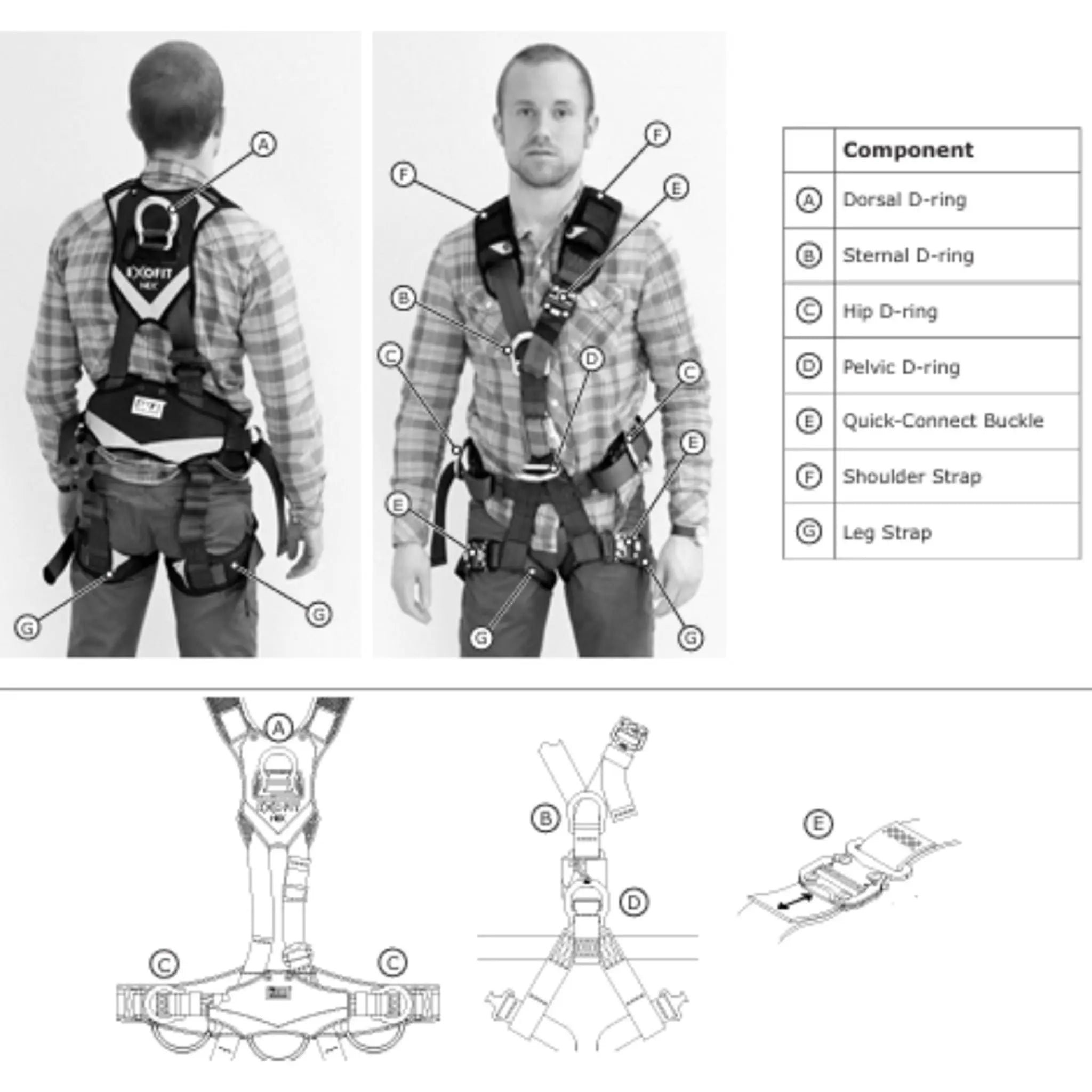 3M DBI-SALA ExoFit NEX Rope Access/Rescue Harness 1113346, Medium, 1 EA 