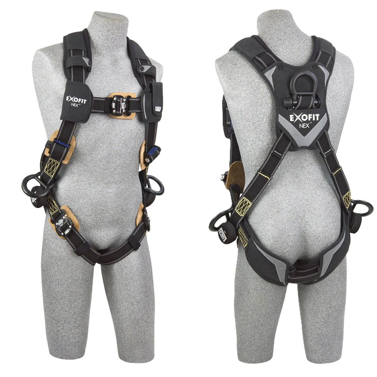 3M DBI-SALA ExoFit NEX Comfort Arc Flash Rope Access Climbing/Positioning/Rescue/Suspension Safety Harness 1113763, Large, 1 Each, Front-Back