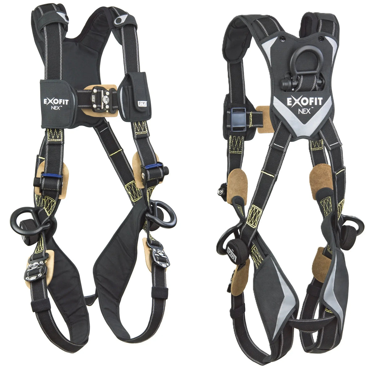 3M DBI-SALA ExoFit NEX Comfort Arc Flash Rope Access Climbing/Positioning/Rescue/Suspension Safety Harness 1113763, Large, 1 Each, Front and Back