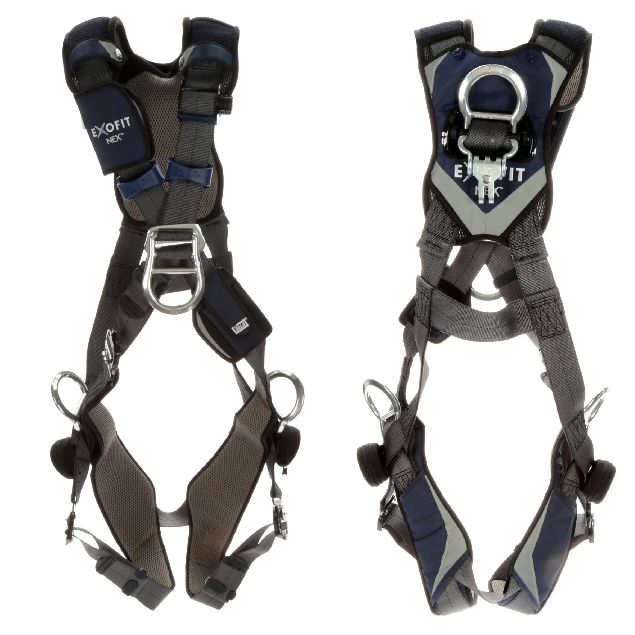 3M DBI-SALA ExoFit NEX Plus Comfort Cross-Over Style Positioning/Climbing Harness 1140198, X-Small, Gray, 1 EA, Main Image, Front and Back