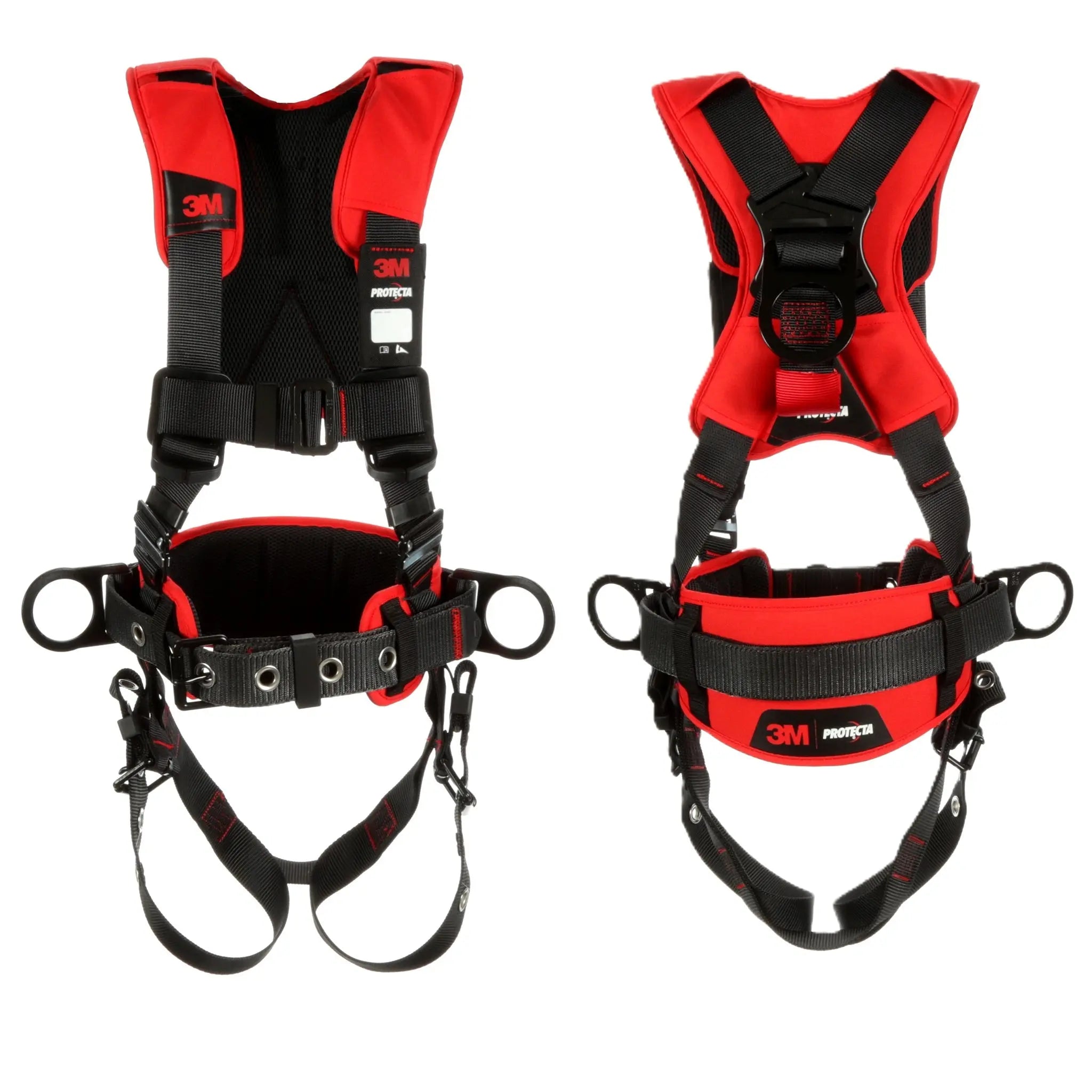 3M Protecta P200 Series Comfort Construction Style Positioning Harness, Front and back