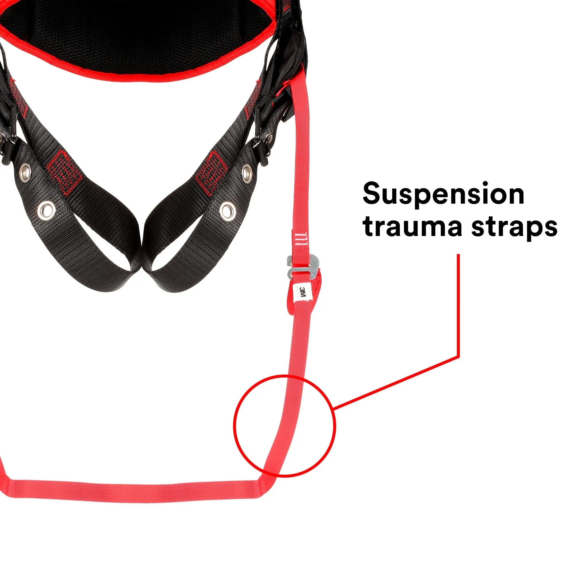 3M Protecta P200 Series Comfort Construction Style Positioning Harness, Suspension trauma straps