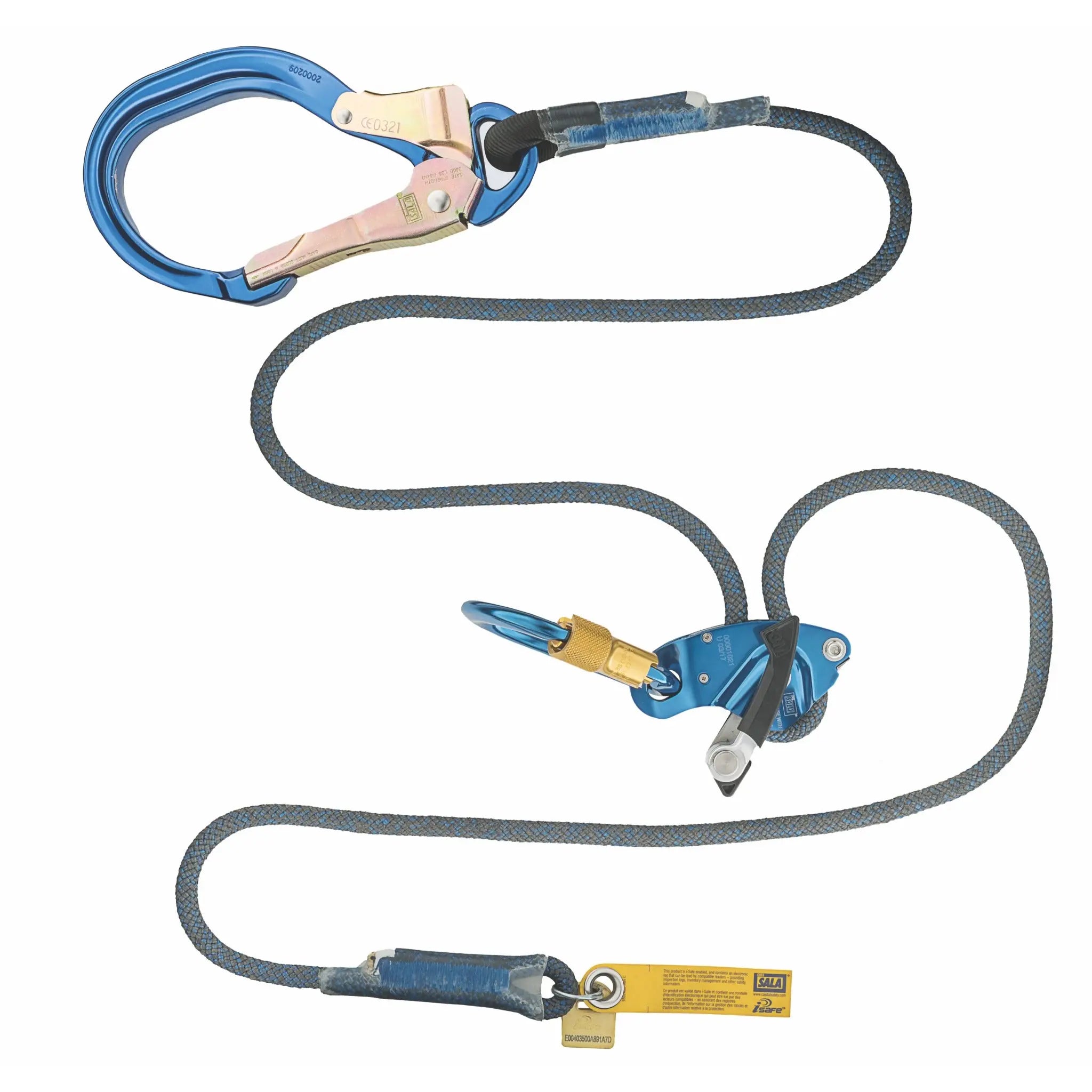 3M DBI-SALA Trigger X Adjustable Rope Positioning Lanyard - Single Mode 1234085, Blue, Main Image