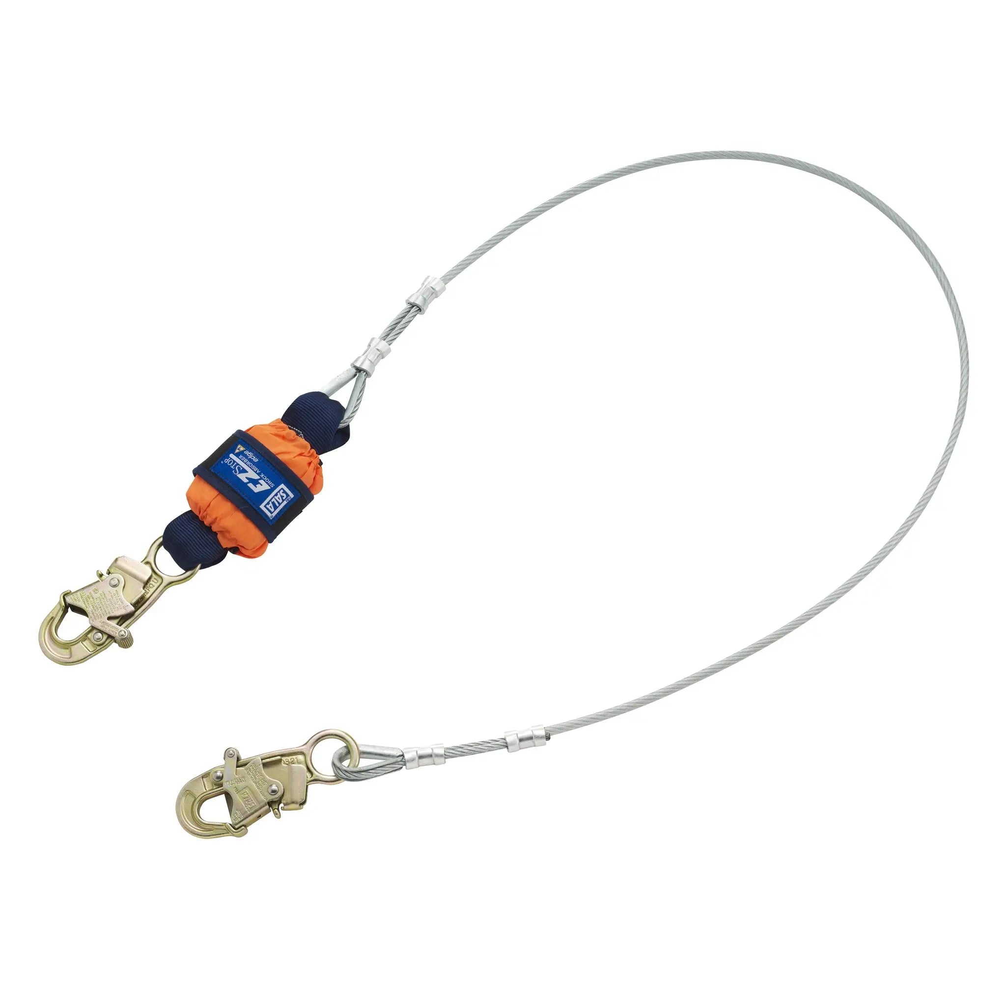 3M DBI-SALA EZ-Stop Leading Edge Cable Shock Absorbing Lanyard 1246066, Orange, 6 ft. (1.8m), 1 EA, Main Image
