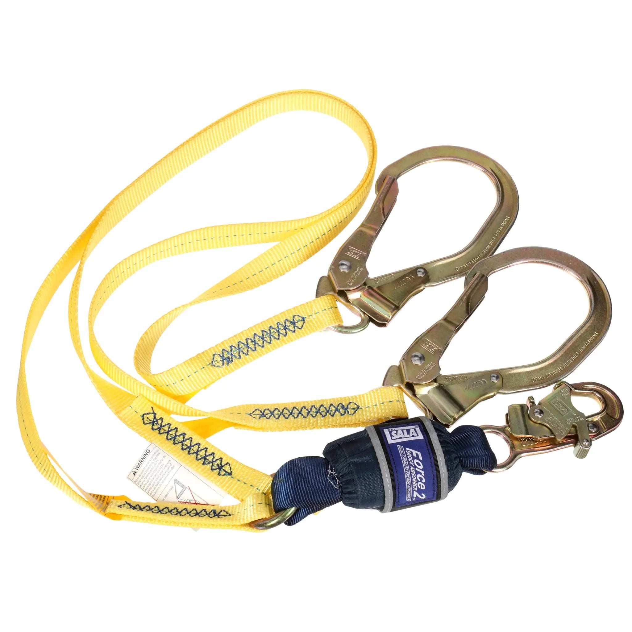 3M DBI-SALA Force2 100% Tie-Off Shock Absorbing Lanyard 1246159, Yellow, 6 ft. (1.8m), 1 EA/Case, Main Image
