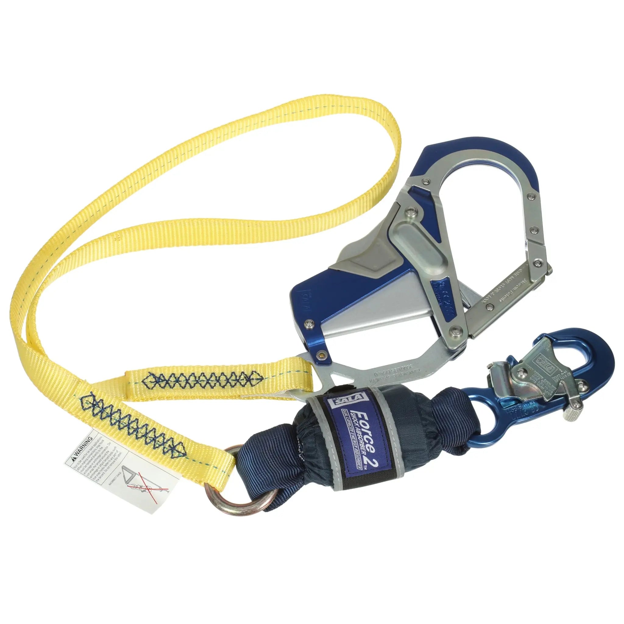 3M DBI-SALA Force2 Shock Absorbing Lanyard 1246414, Yellow, 1 EA, main image
