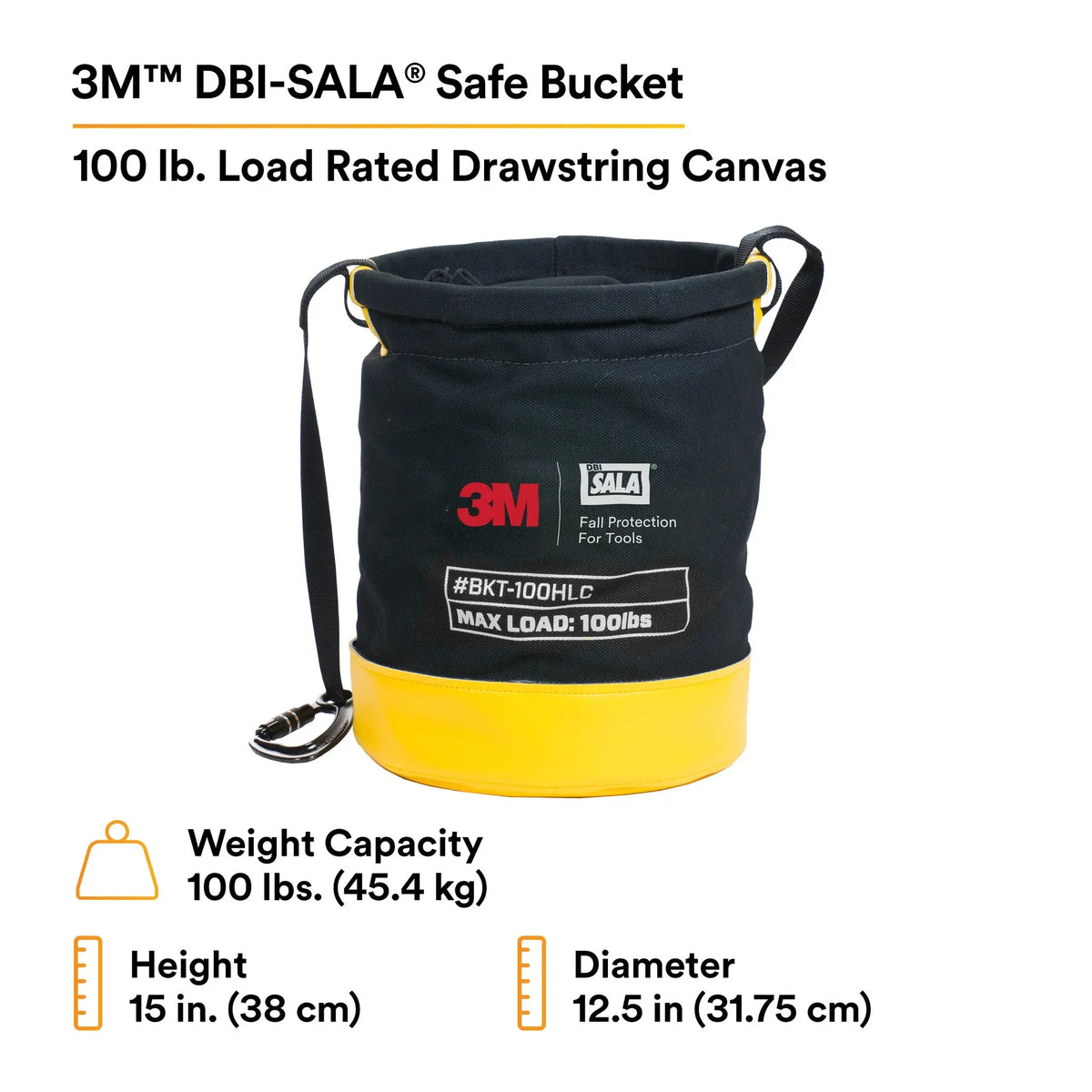 3M DBI-SALA Safe Bucket 100 lb. Load Rated Drawstring Canvas 1500133, 1 EA, 2nd image