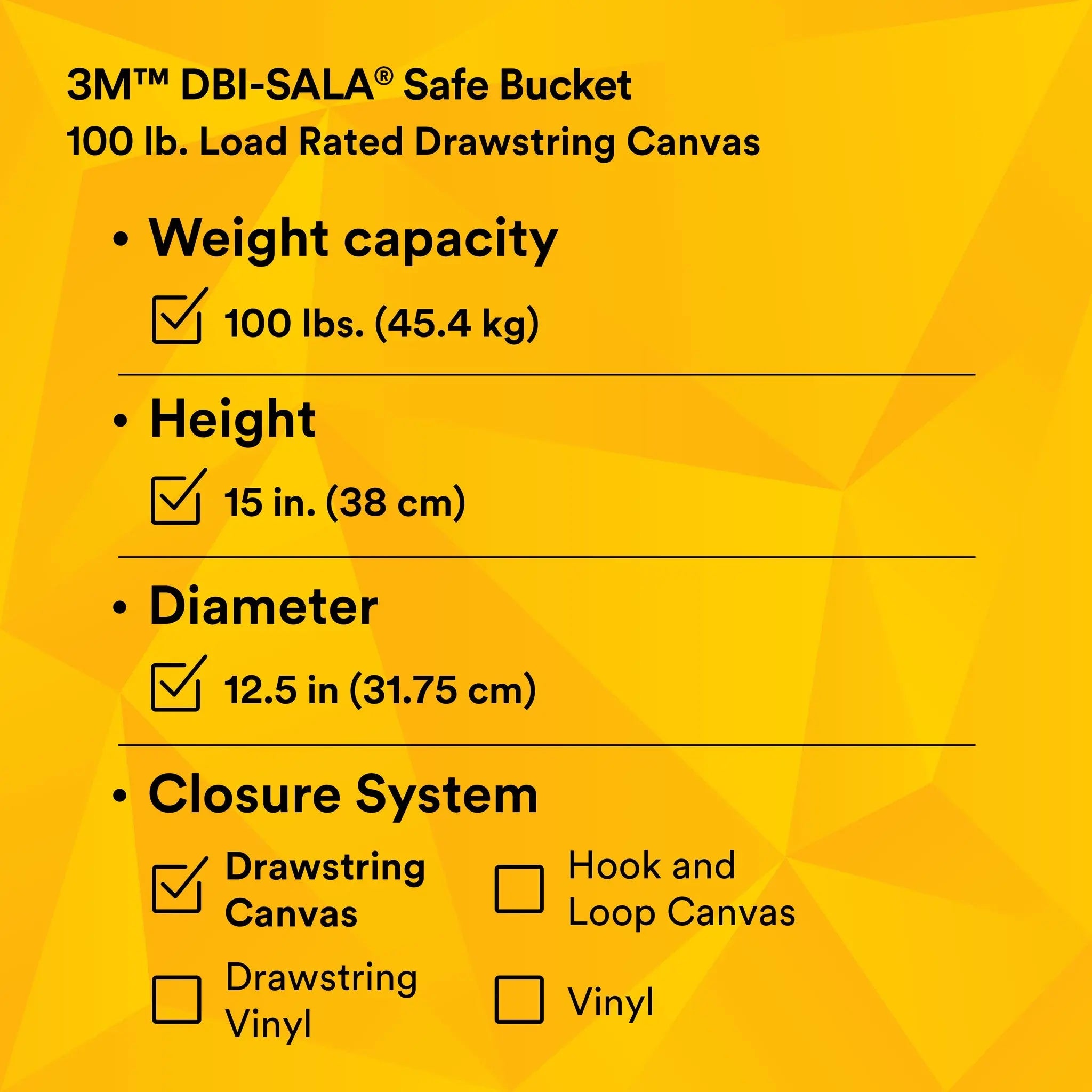 3M DBI-SALA Safe Bucket 100 lb. Load Rated Drawstring Canvas 1500133, 1 EA, 11th image