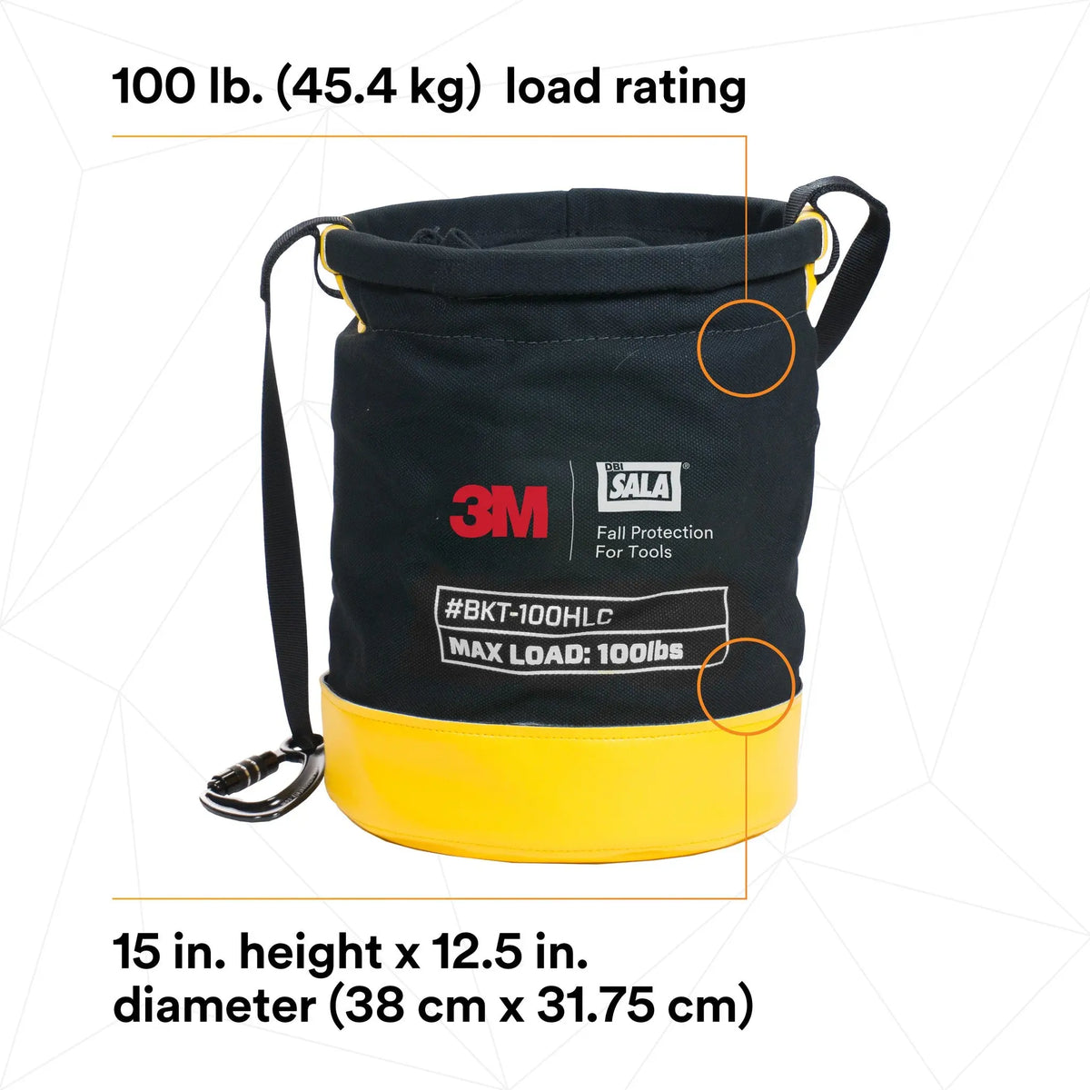 3M DBI-SALA Safe Bucket 100 lb. Load Rated Drawstring Canvas 1500133, 1 EA, 5th image