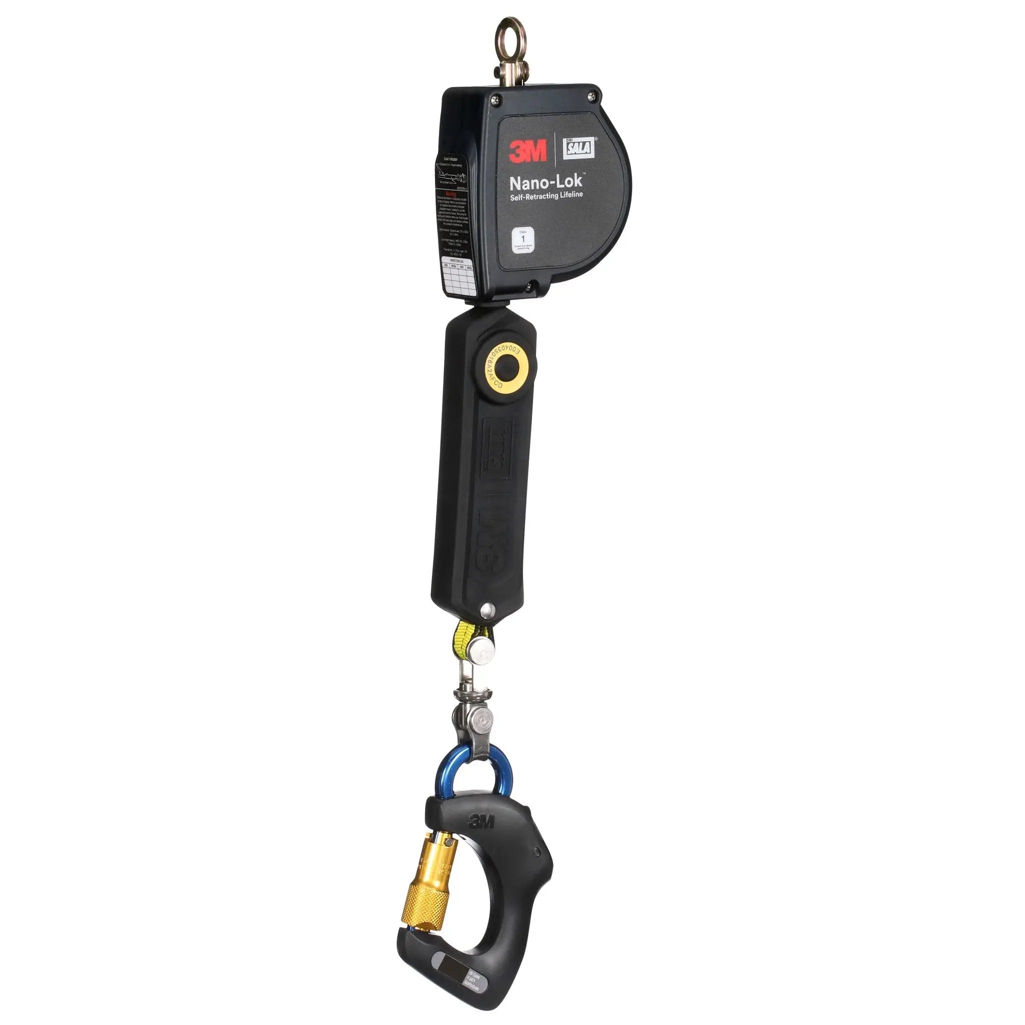 3M DBI-Sala 7012818209 2000045 Nano-Lok Connected Carabiner Self-Retracting Lifeline, Web, ANSI, 11 ft, 1 Each 