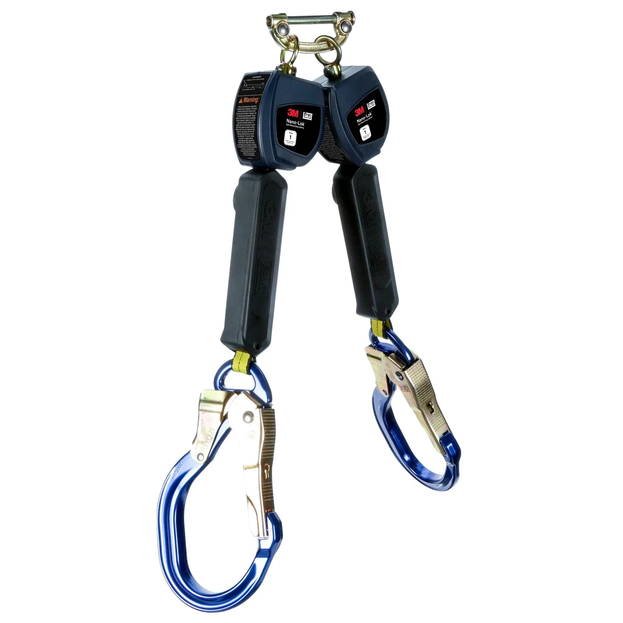 3M DBI-Sala 7100313185 3100553 Nano-Lok Personal Twin-Leg Self Retracting Lifeline, Web Aluminum Rebar Hook, Class 1, ANSI, Blue, 6 ft, 1 Each 
