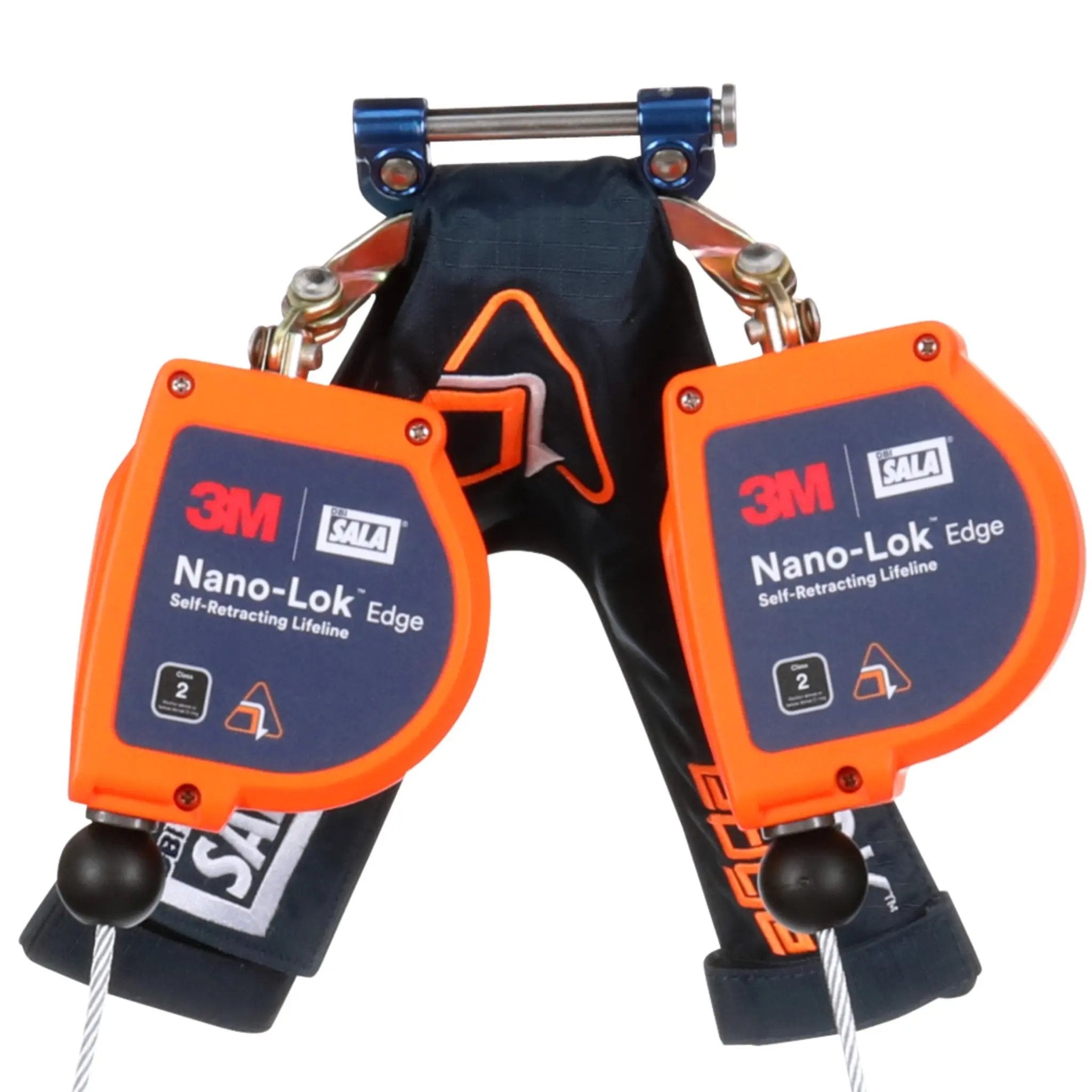 3M DBI-Sala 7012819224 3500278 Nano-Lok Edge Twin-Leg Personal Self Retracting Lifeline, Cable, Steel Rebar Hook, Class 2, ANSI, 7.3 ft, 1 Each 