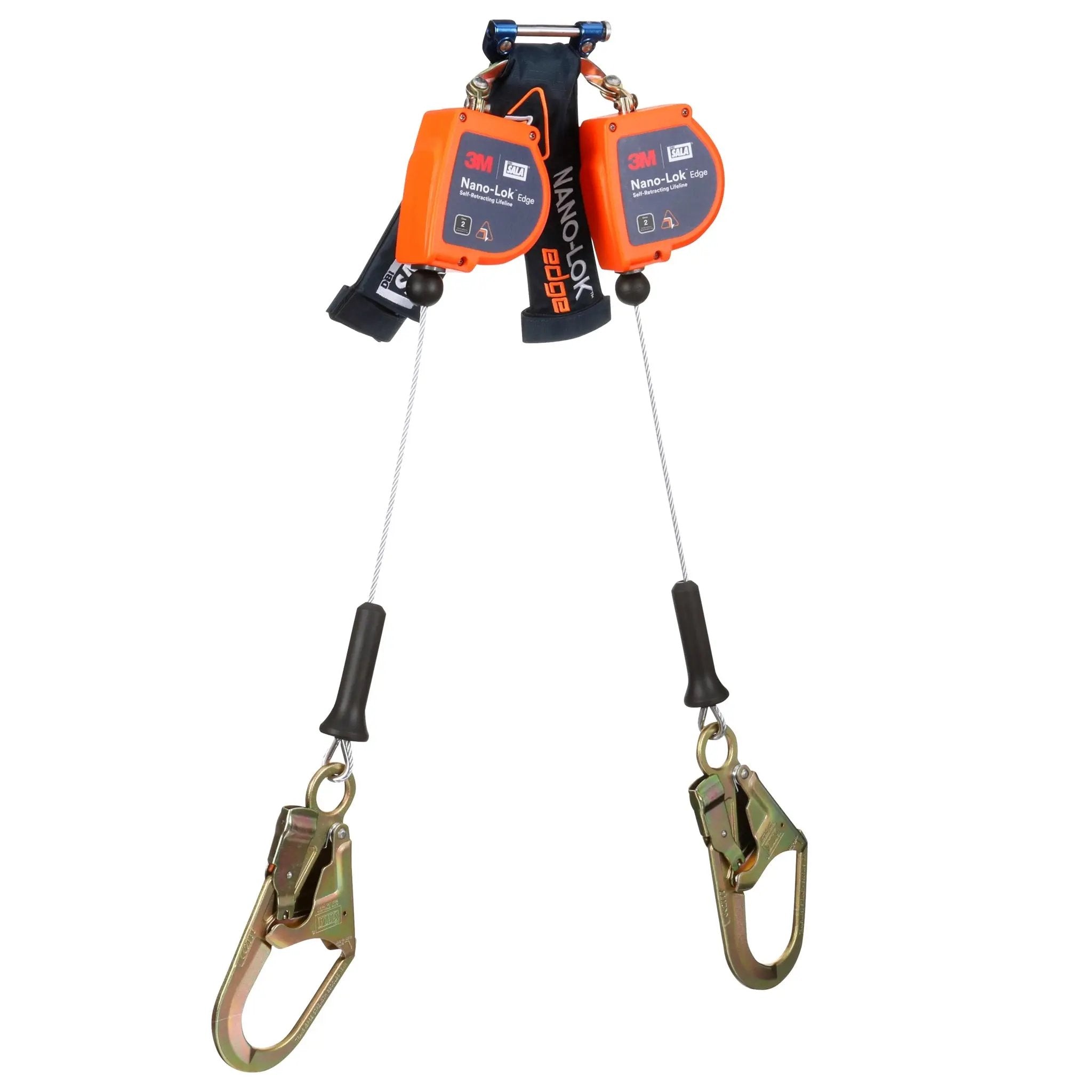 3M DBI-Sala 7012819224 3500278 Nano-Lok Edge Twin-Leg Personal Self Retracting Lifeline, Cable, Steel Rebar Hook, Class 2, ANSI, 7.3 ft, 1 Each 