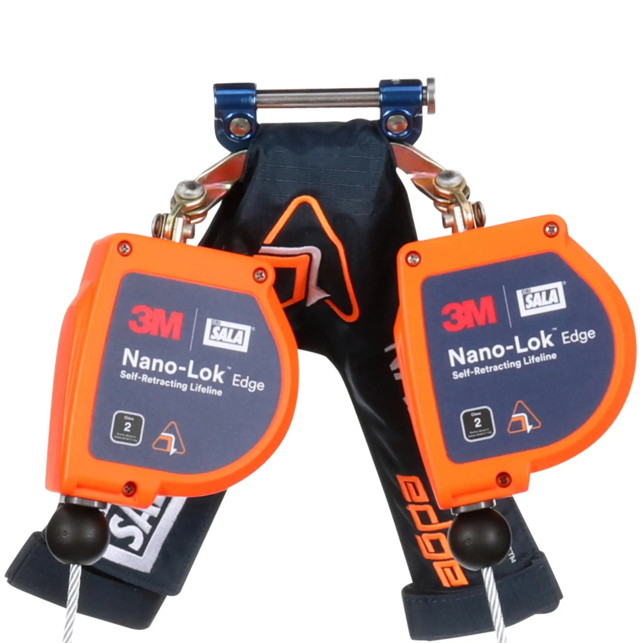 3M DBI-Sala 7012819226 3500280 Nano-Lok Edge Twin-Leg Personal Self Retracting Lifeline, Cable, Aluminum Rebar Hook, Class 2, ANSI, 8 ft, 1 Each 