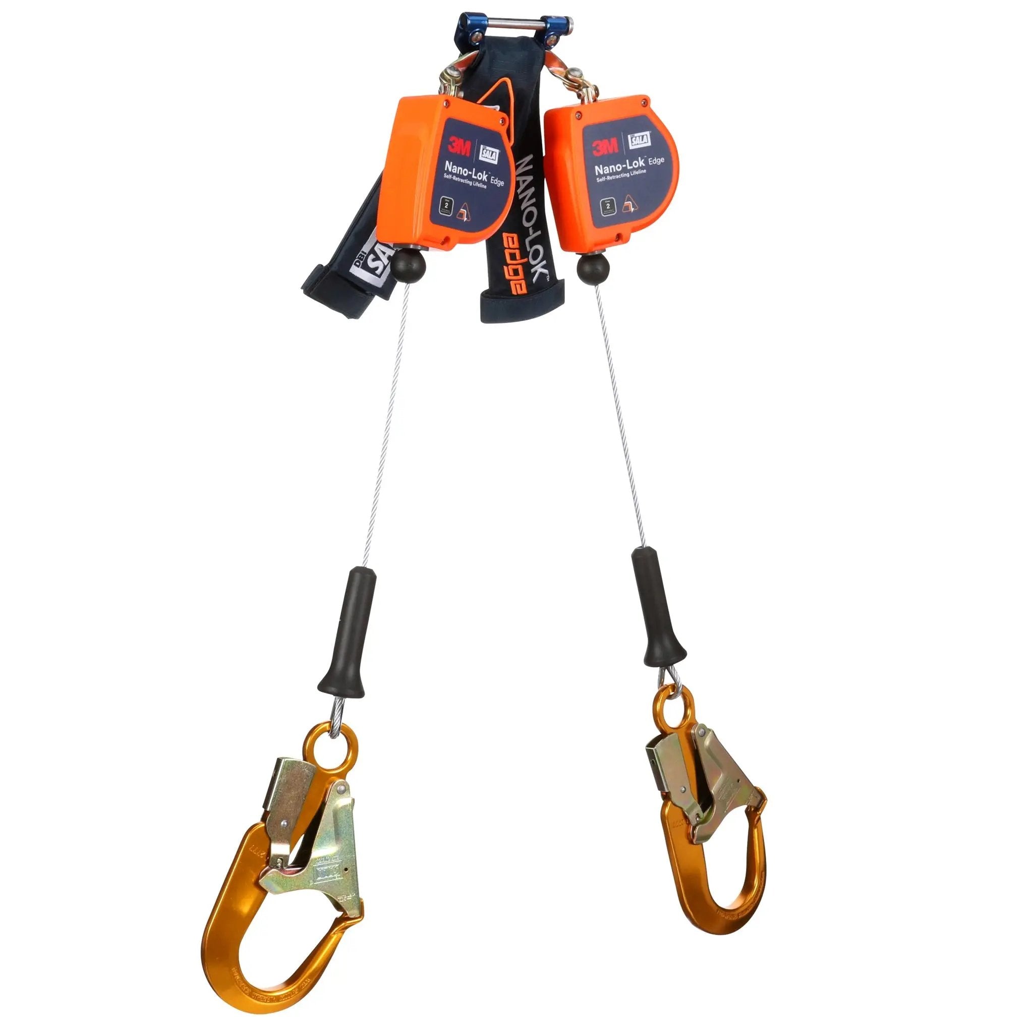 3M DBI-Sala 7012819226 3500280 Nano-Lok Edge Twin-Leg Personal Self Retracting Lifeline, Cable, Aluminum Rebar Hook, Class 2, ANSI, 8 ft, 1 Each 