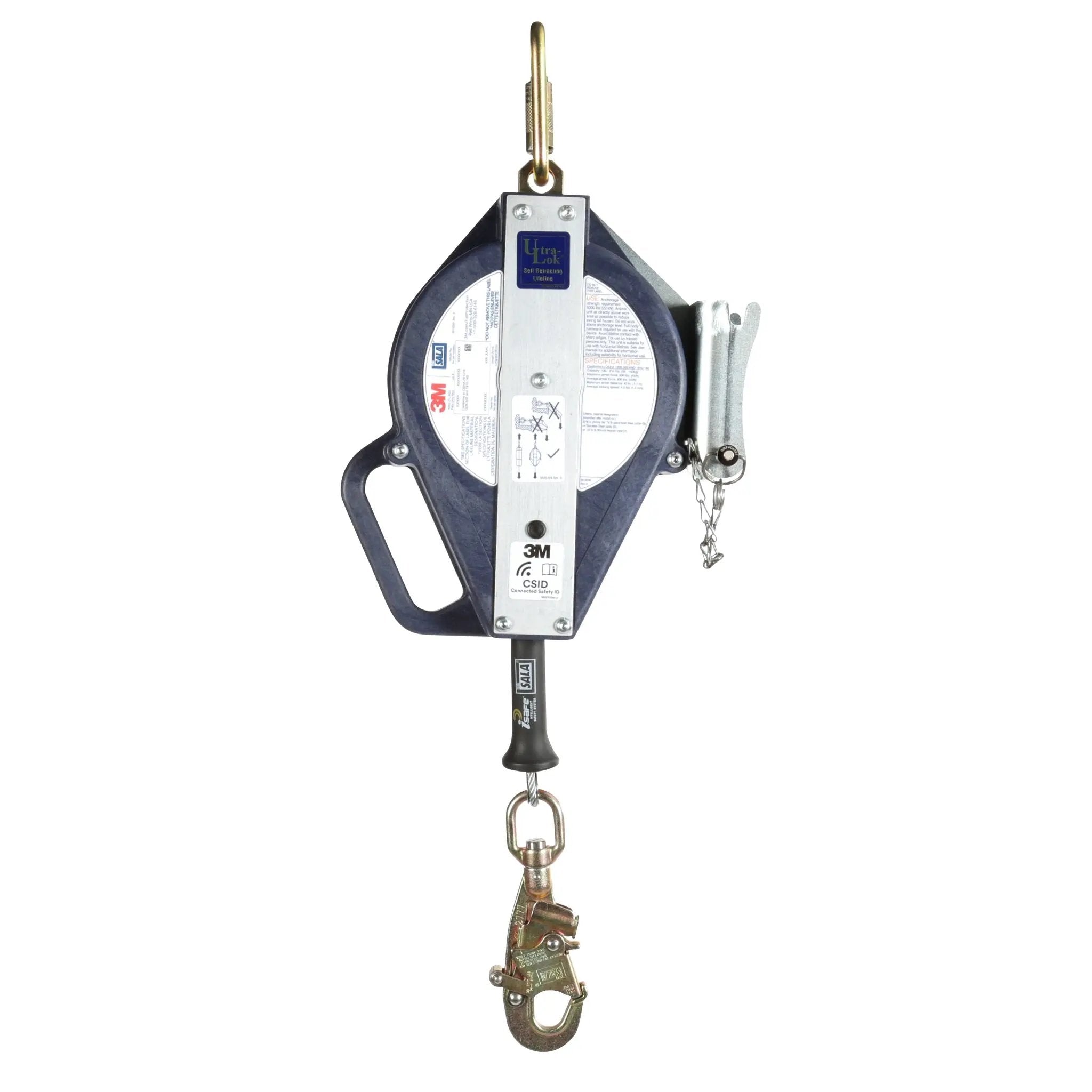 3M DBI-Sala 7012819274 3503886 Ultra-Lok 3-Way Retrieval Self-Retracting Lifeline with Bracket, Galvanized Cable, 50 ft, 1 Each 