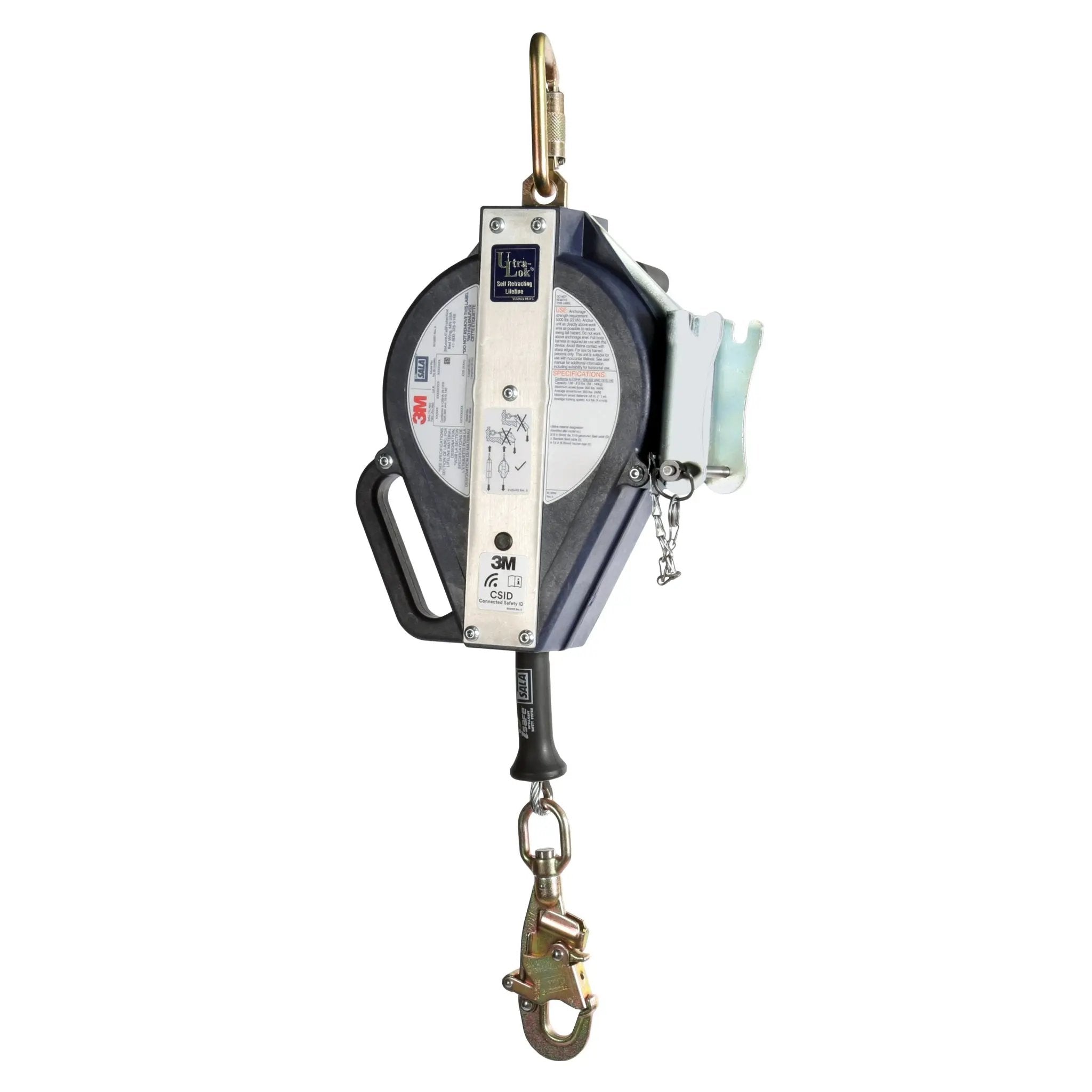 3M DBI-Sala 7012819274 3503886 Ultra-Lok 3-Way Retrieval Self-Retracting Lifeline with Bracket, Galvanized Cable, 50 ft, 1 Each 