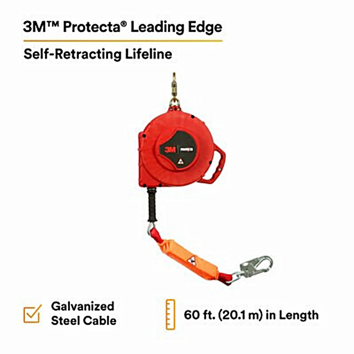 3M PROTECTA Rebel Self Retracting Lifeline Leading Edge Cable 3590548 66 ft. (20.1m) 1 EA, 2nd image